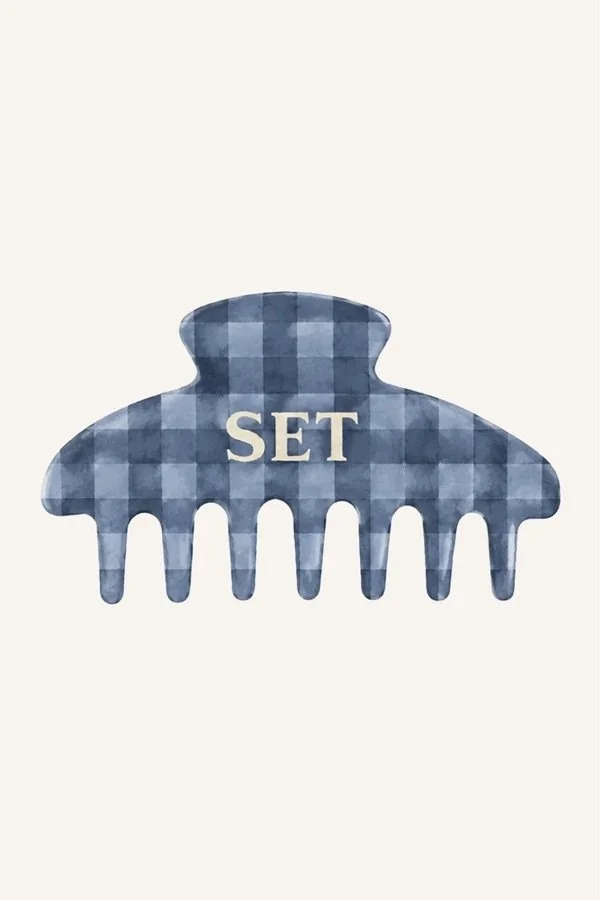 SET Gingham Claw Clip