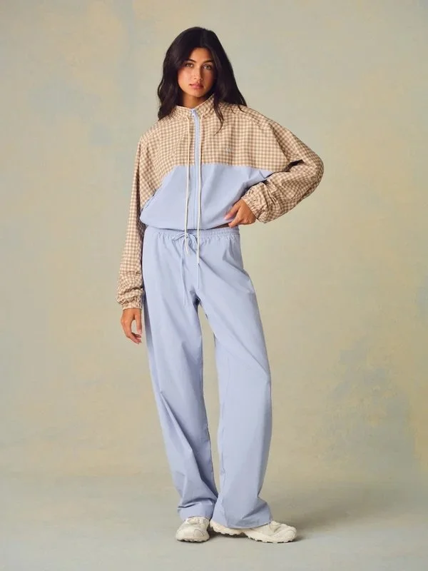 Nylon Track Straight Leg Pants