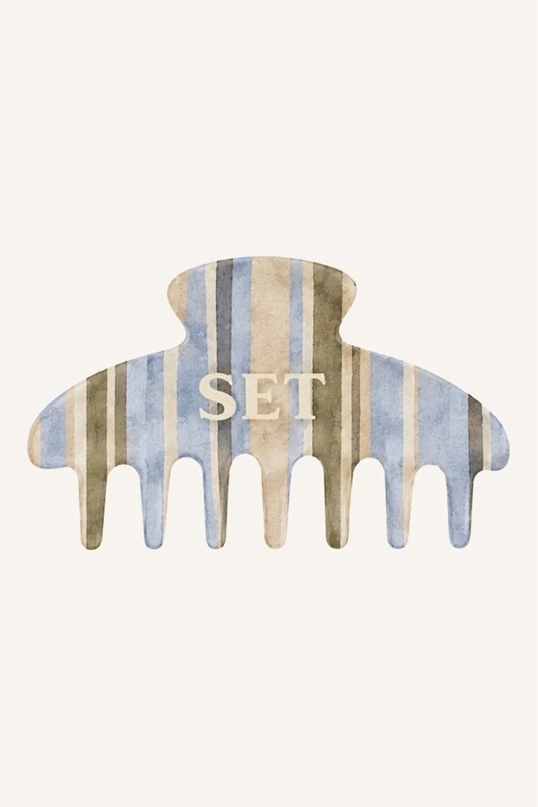 SET Stripe Claw Clip