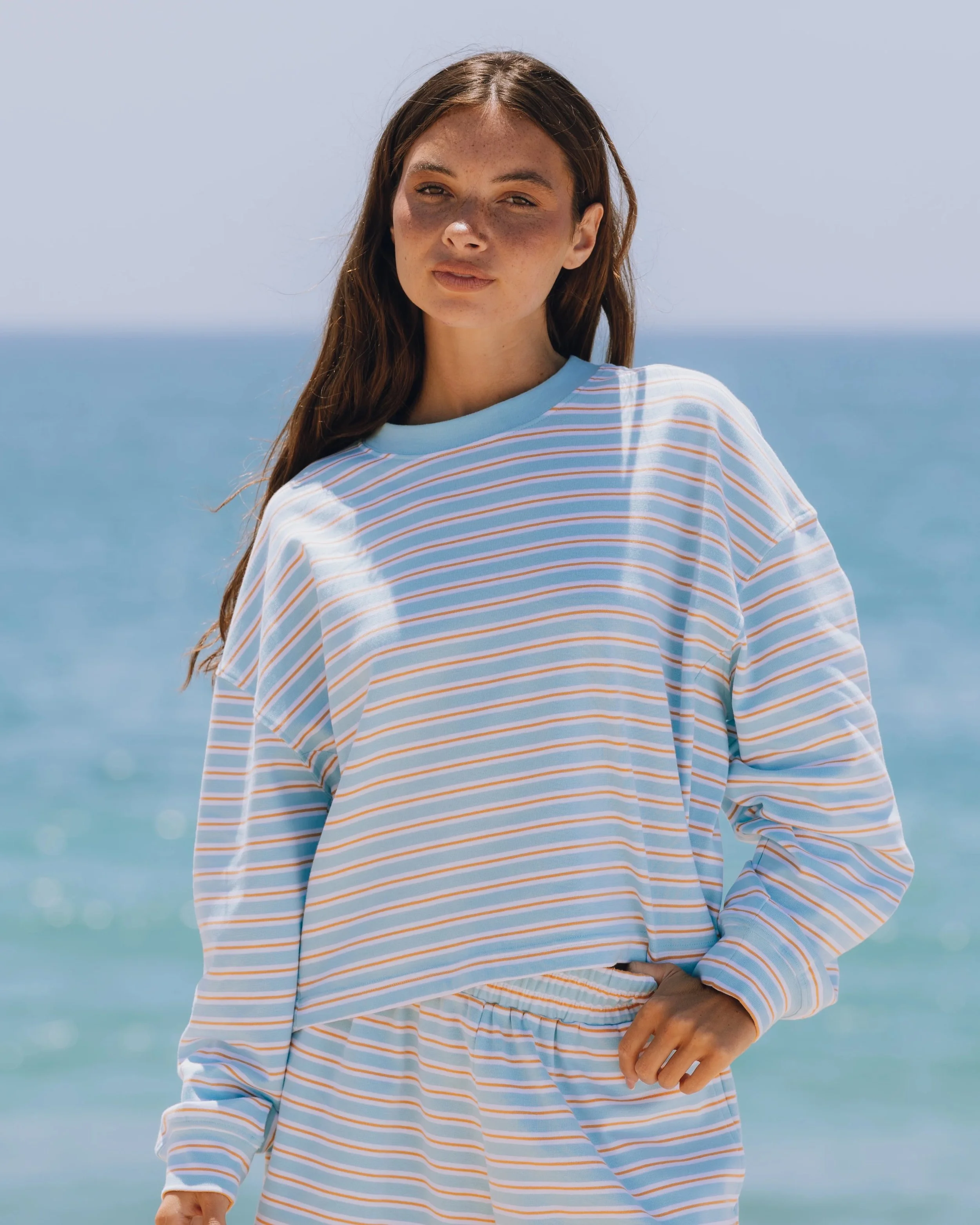 Striped Cotton Long Sleeve - Bondi Stripe