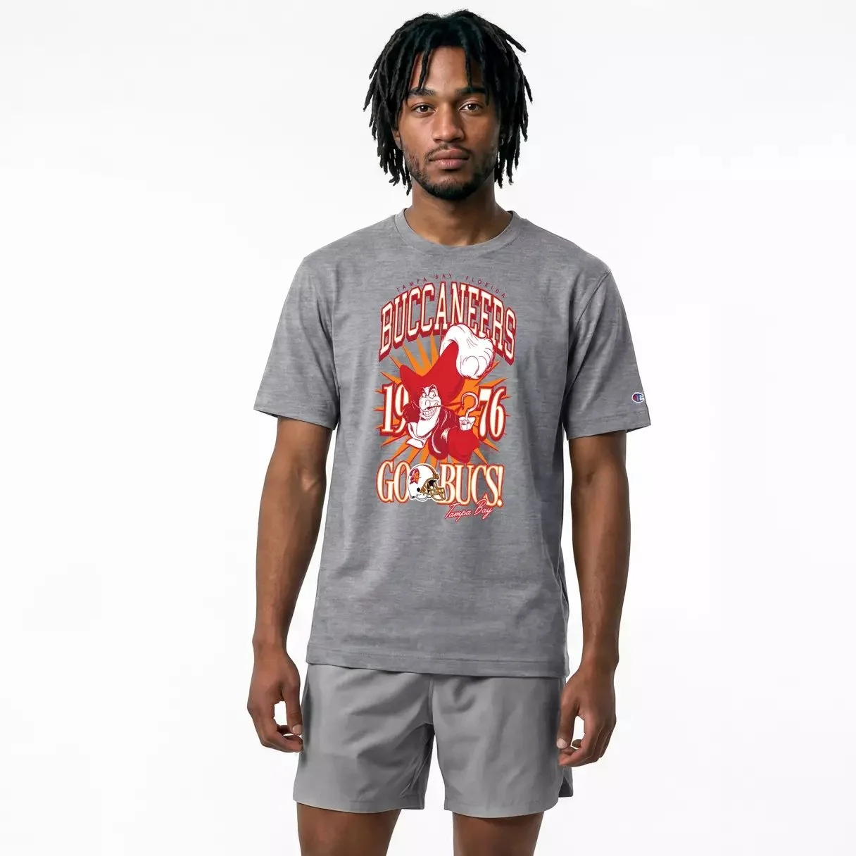 Captain Hook Tampa Bay Buccaneers Gray T-Shirt