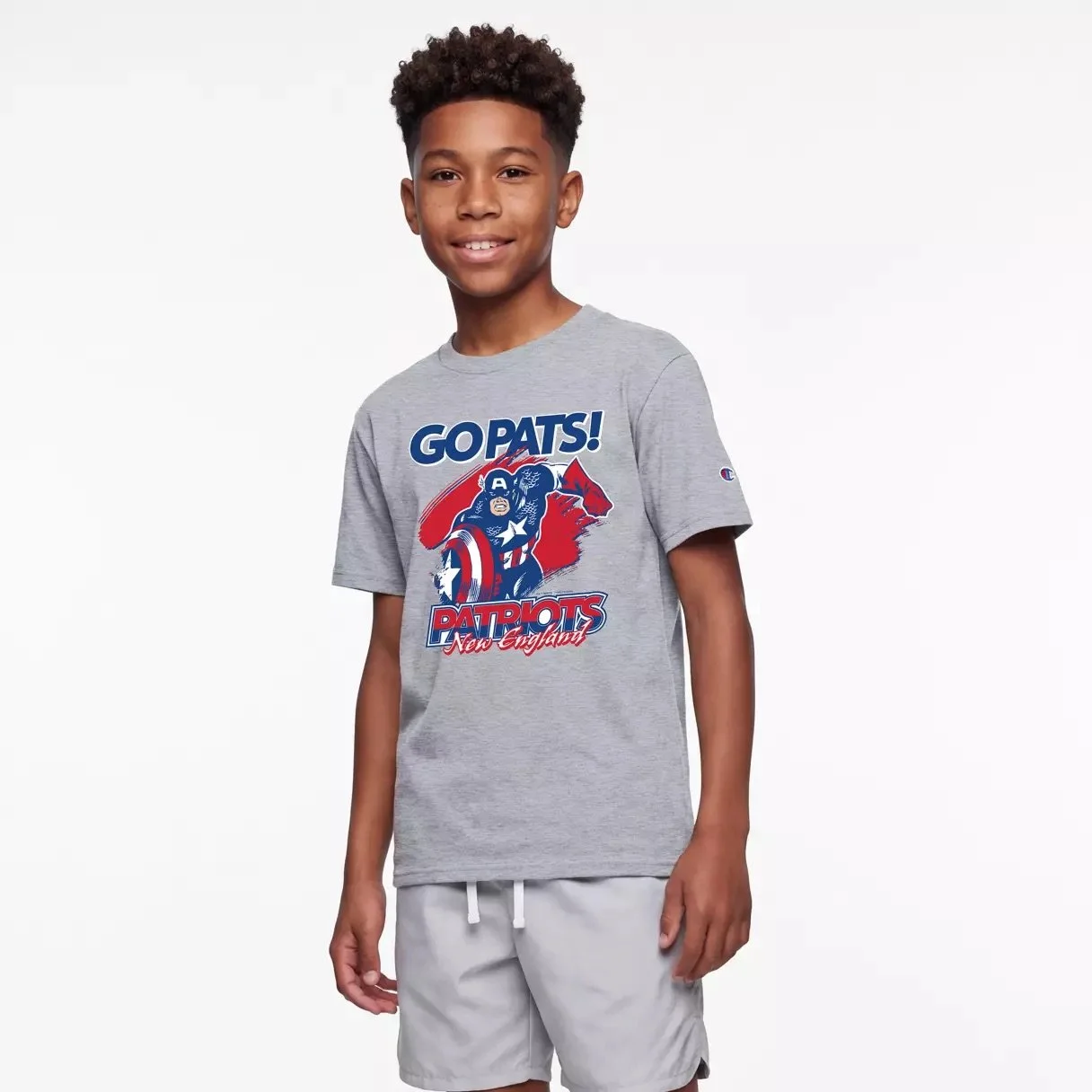 Kids Captain America New England Patriots T-Shirt