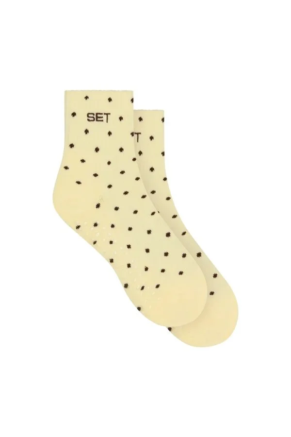 SET Polka Dot Shorty Grip Socks