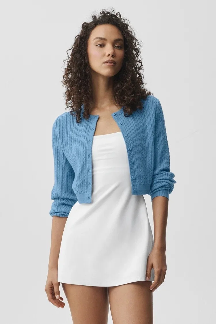 Mini Cable Sweater Cardigan