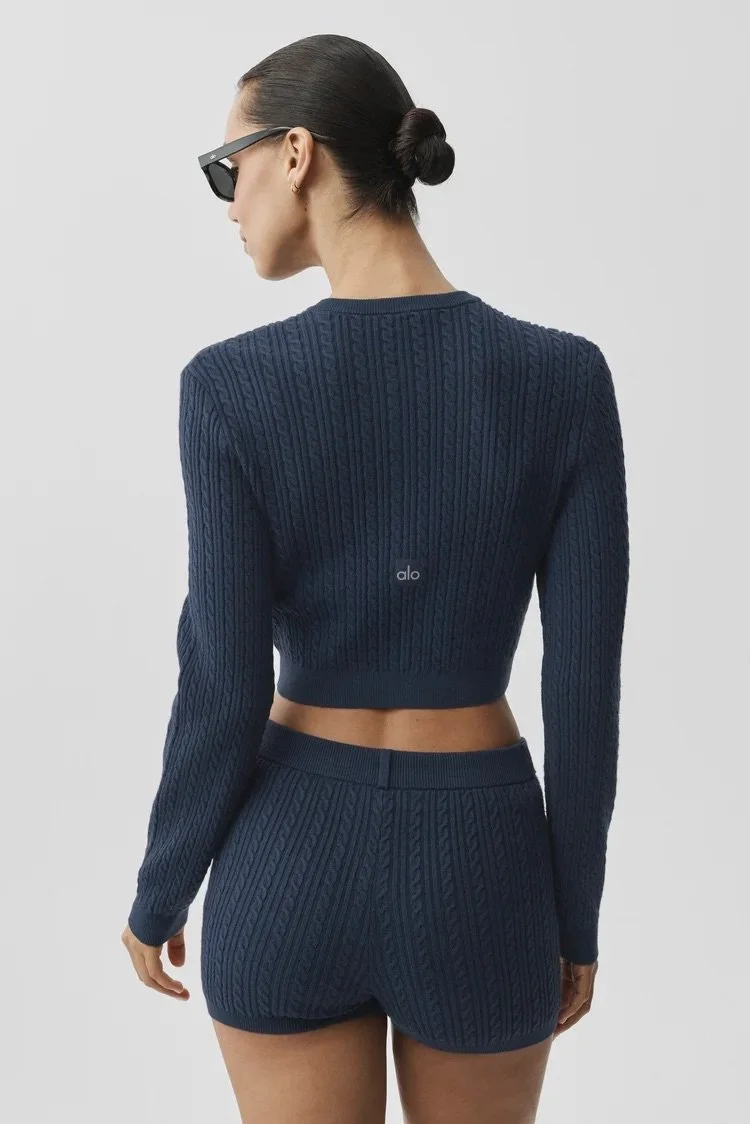 Mini Cable Sweater Cardigan