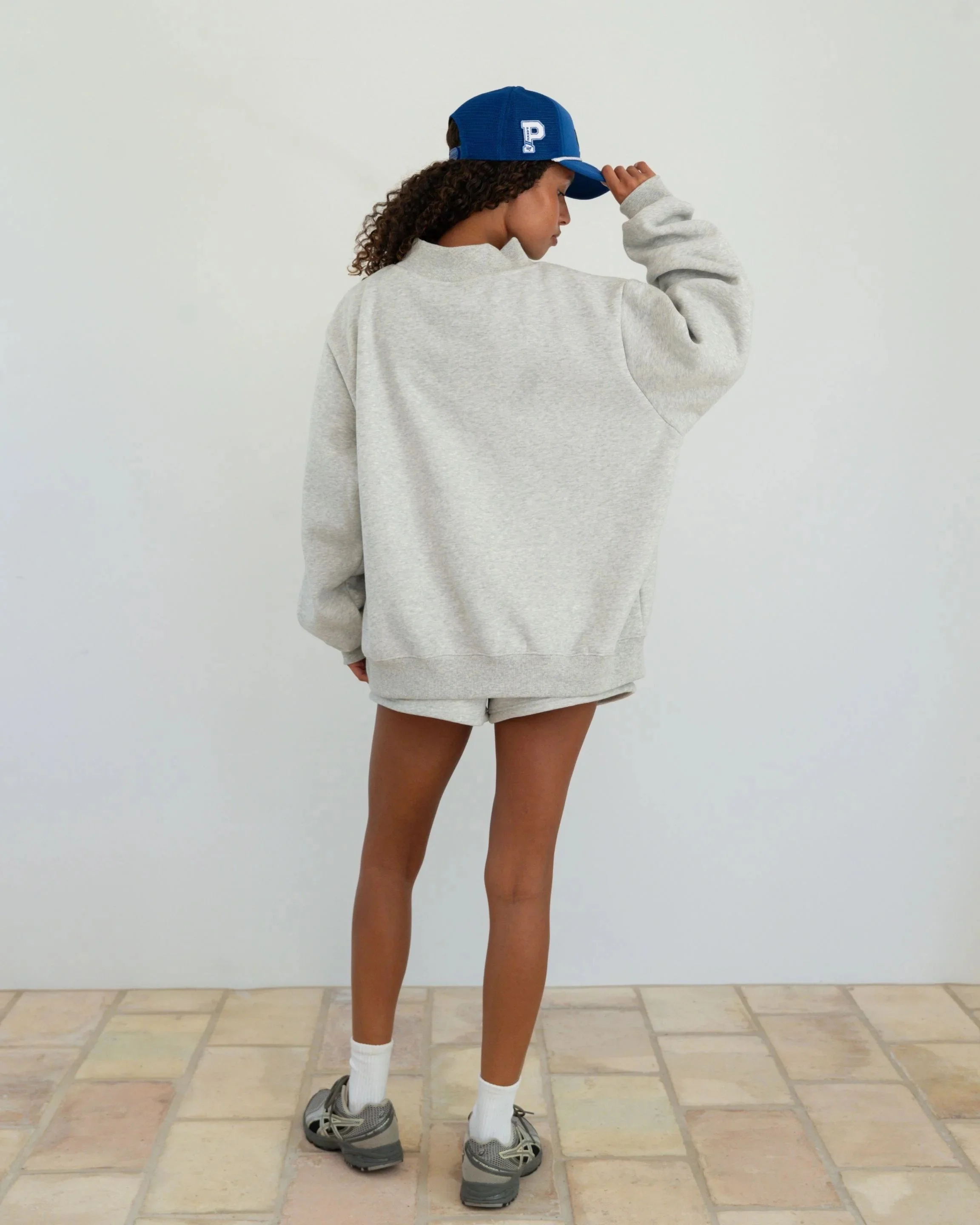 Varsity Mockneck - Classic Grey &amp; Royal Blue