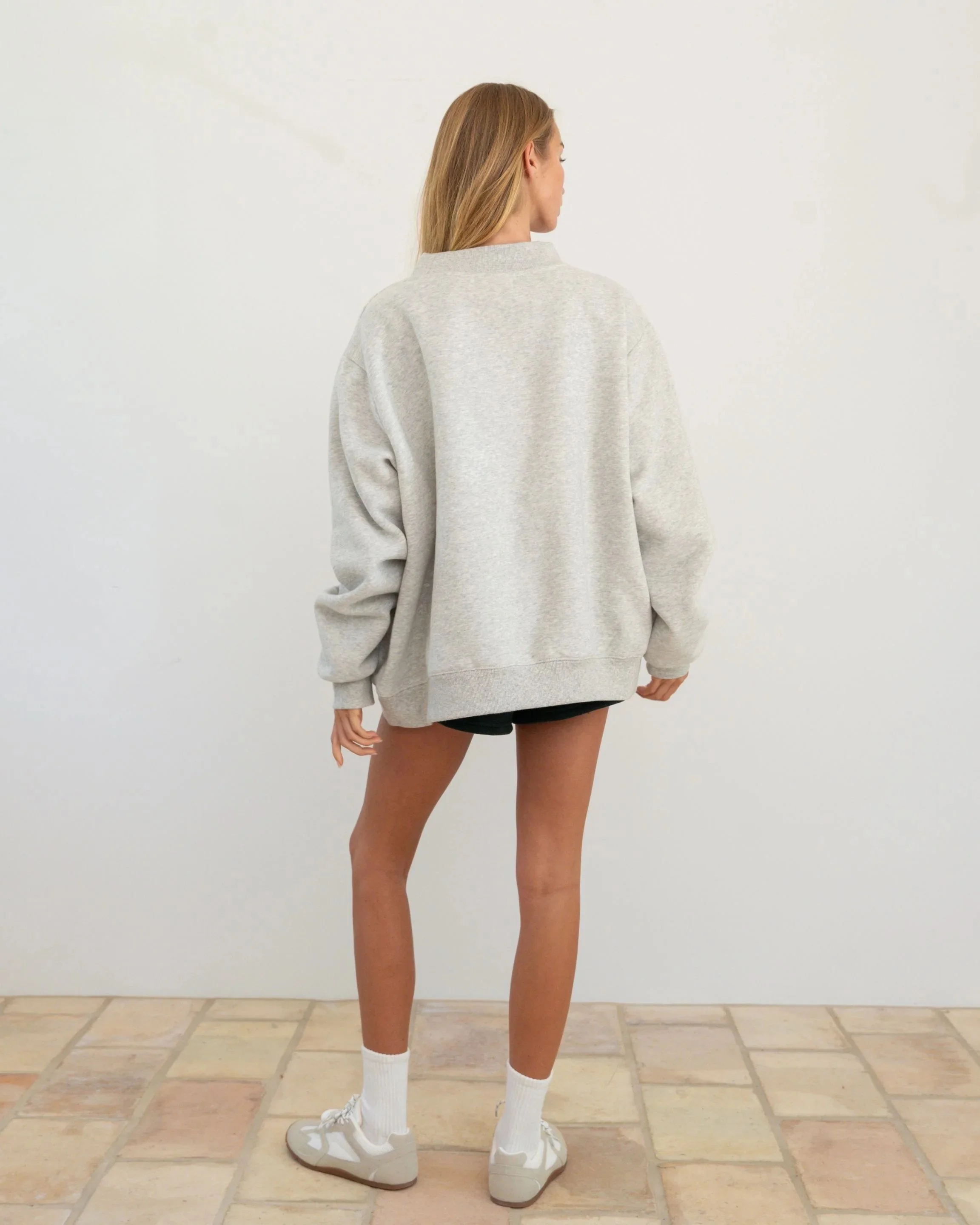 Varsity Mockneck - Classic Grey &amp; Forest