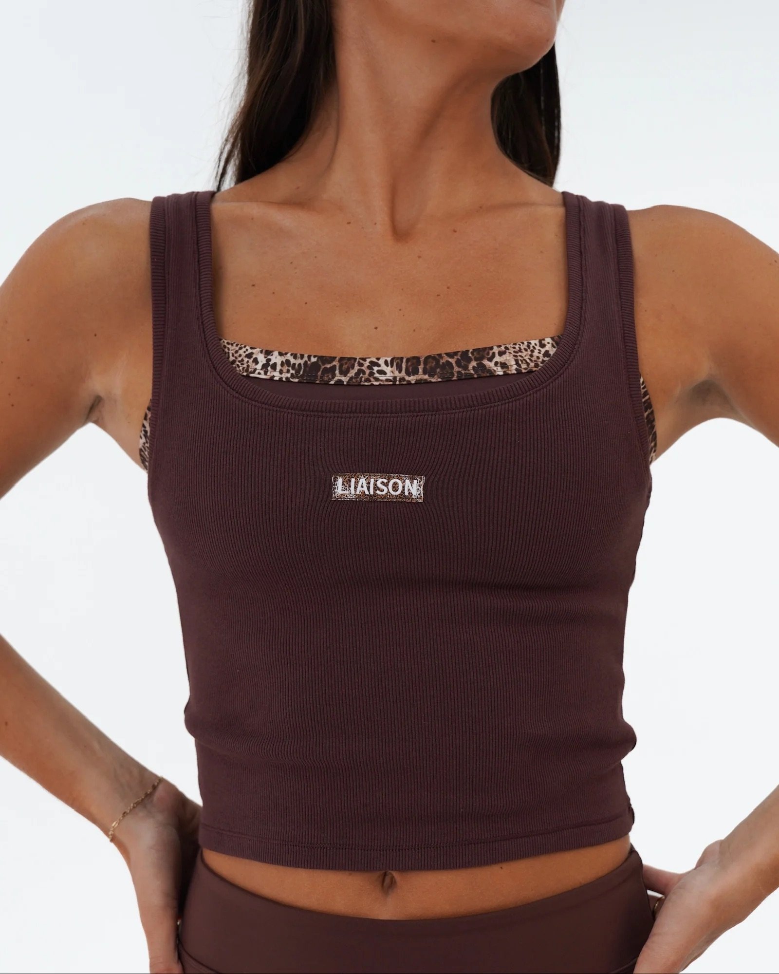Signature Cotton Patch Tank - Mocha Brown &amp; Wild Side