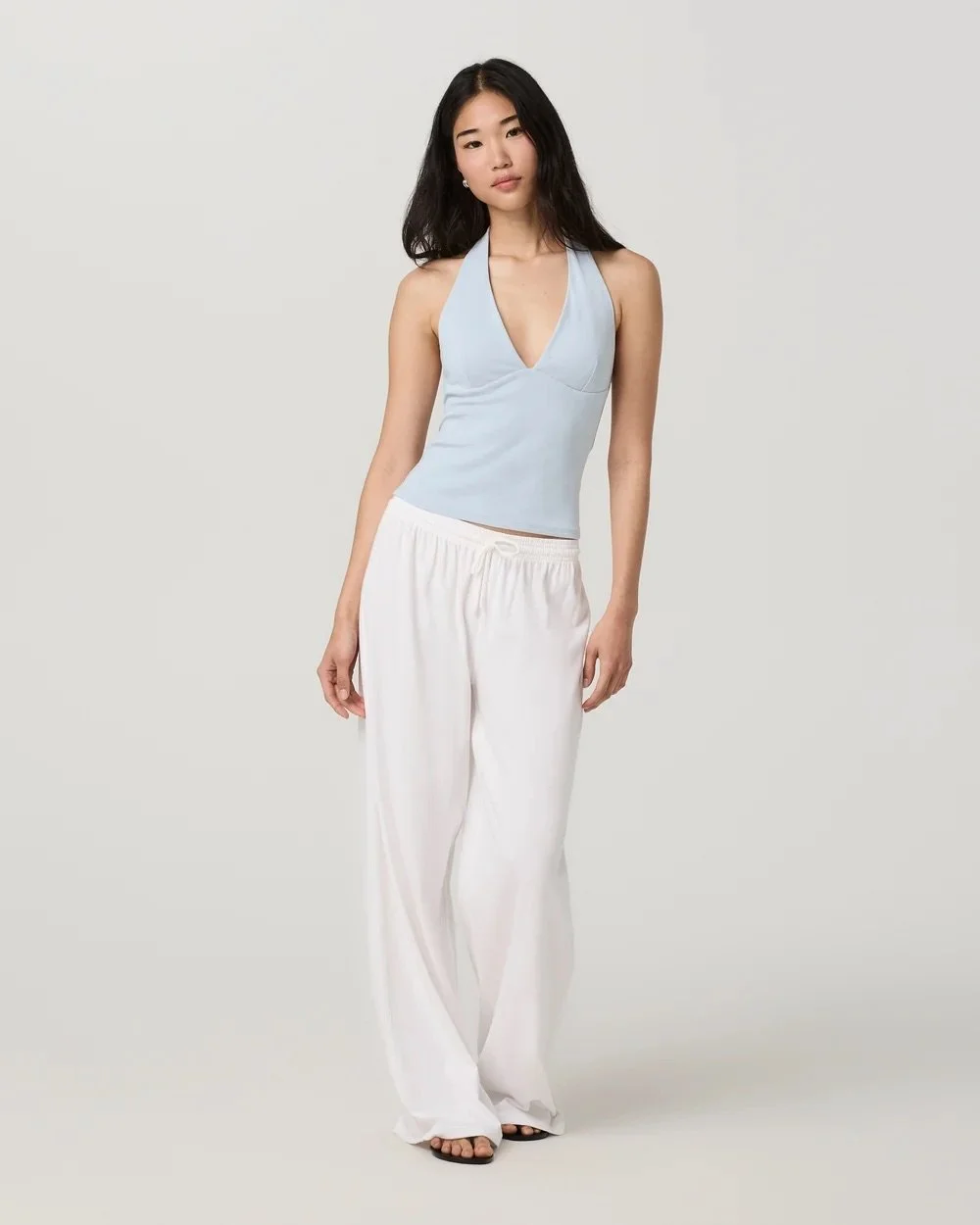 Everyday Cotton Stretch Plunge Halter