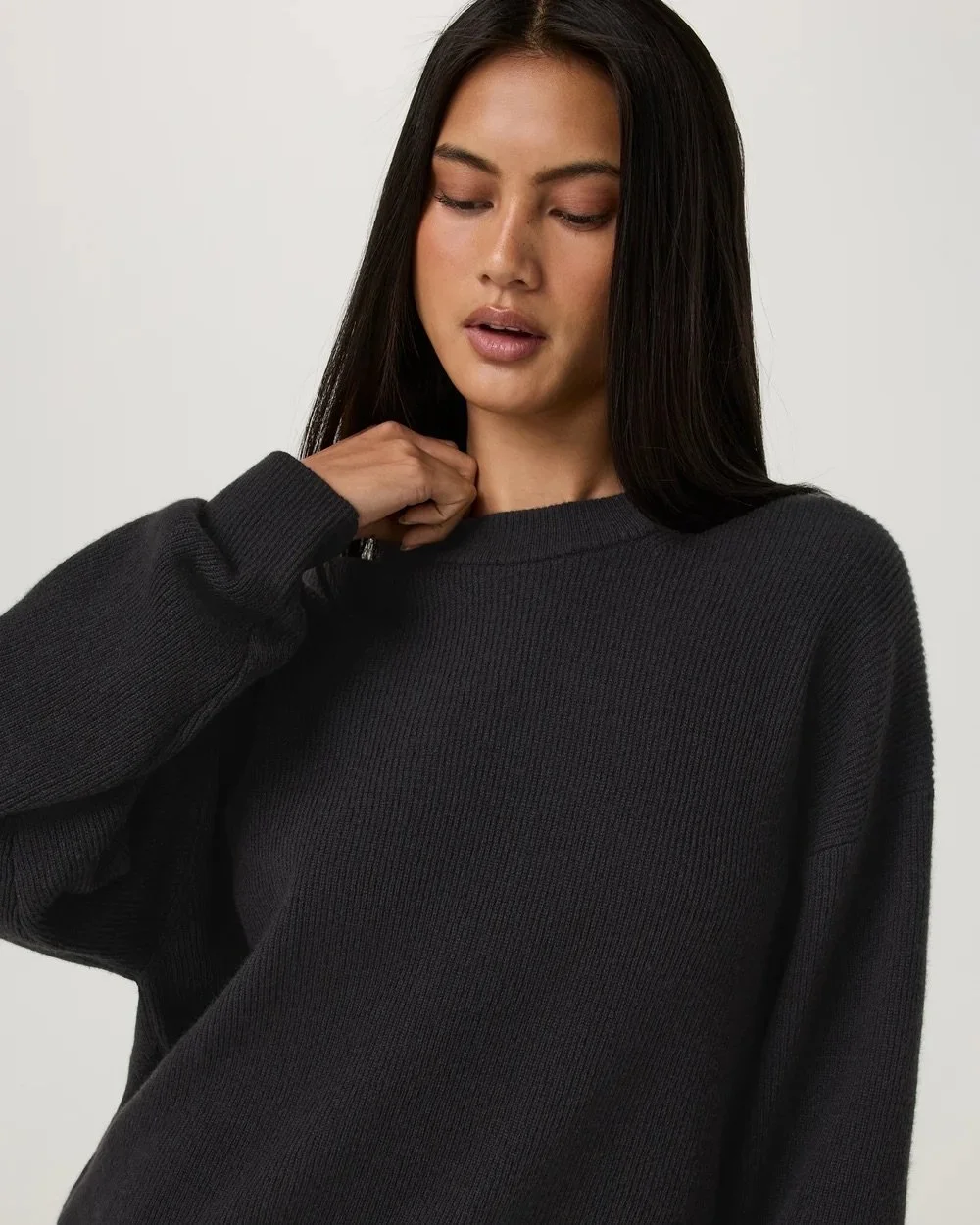 Émilie Cashmere Oversized Rib Crew