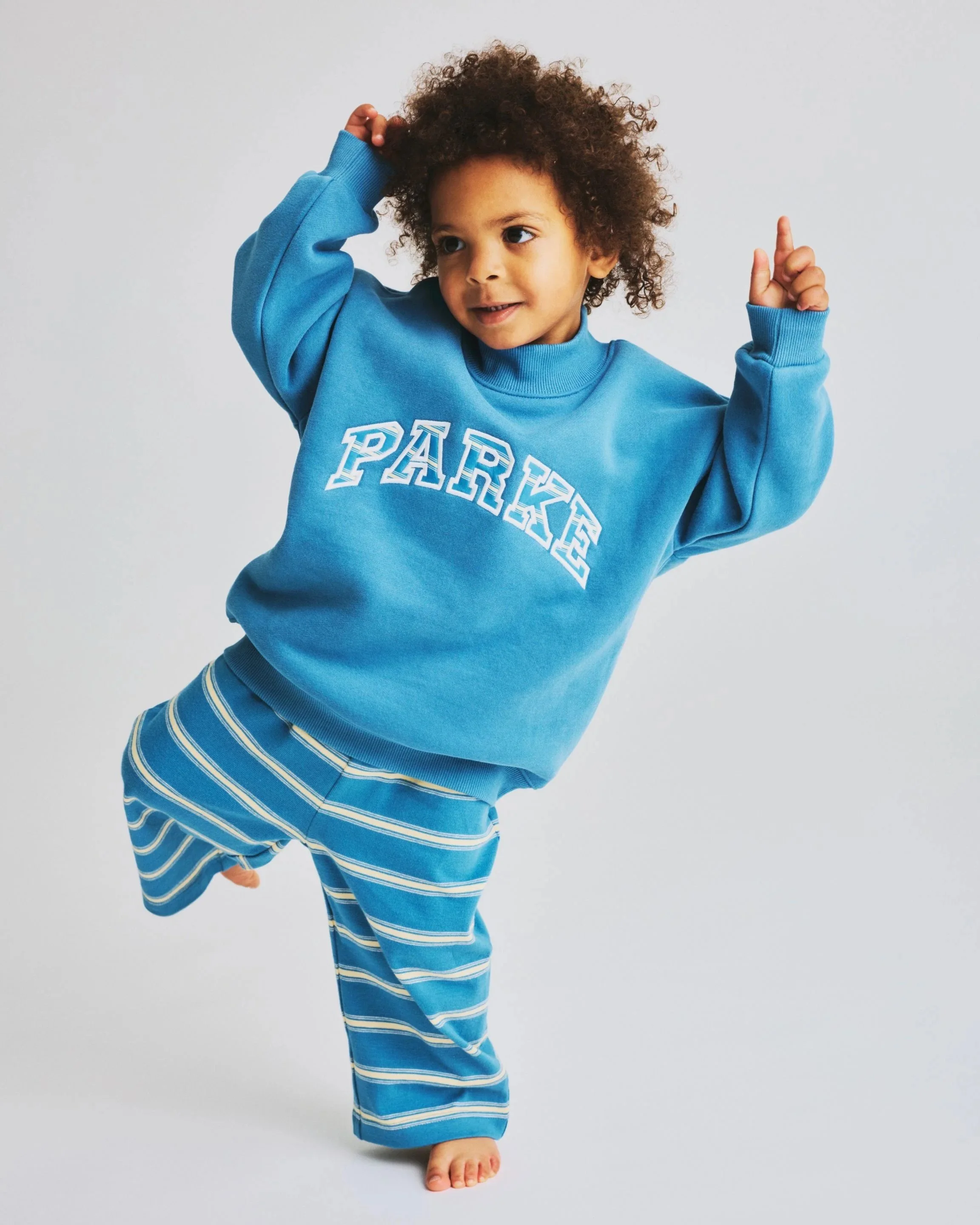 Kids Varsity Mockneck - Washed Indigo