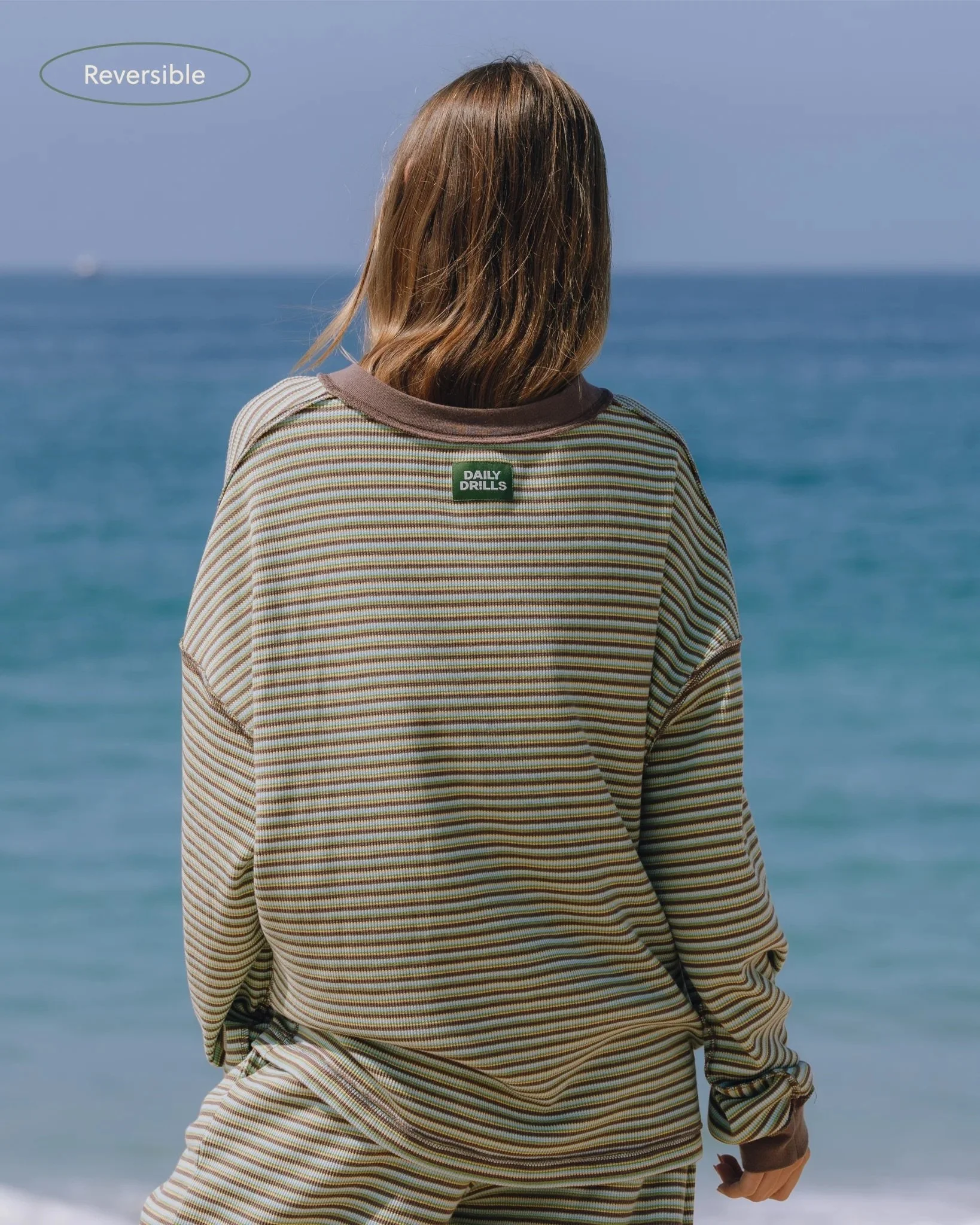 Oversized Thermal - Beach Stripe