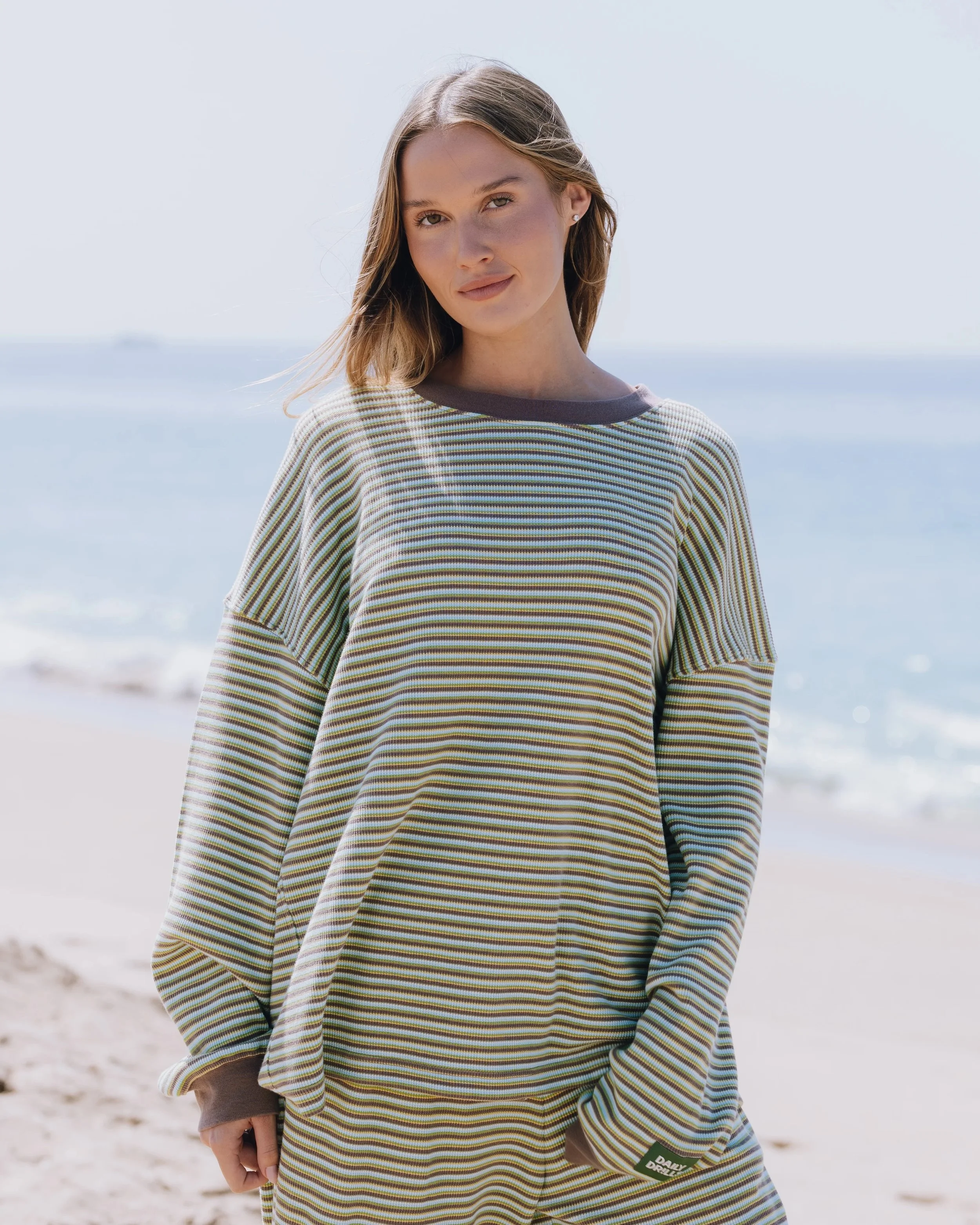Oversized Thermal - Beach Stripe