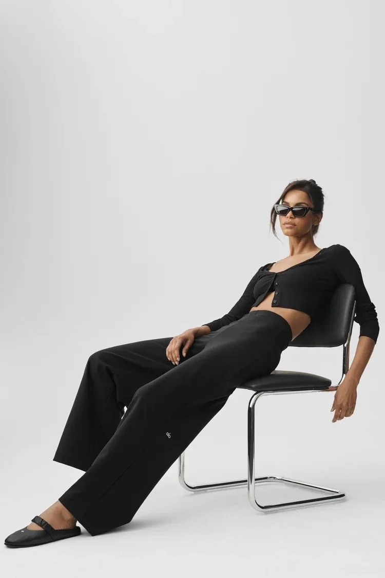 Airbrush High-Waist Wide Leg Pant