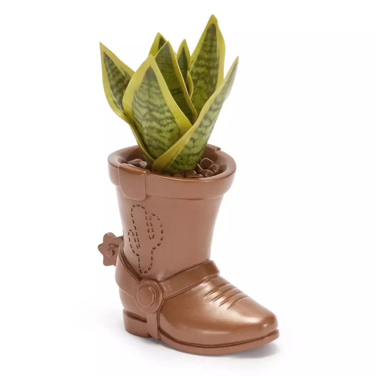 Woody Boot Faux Succulent Holder