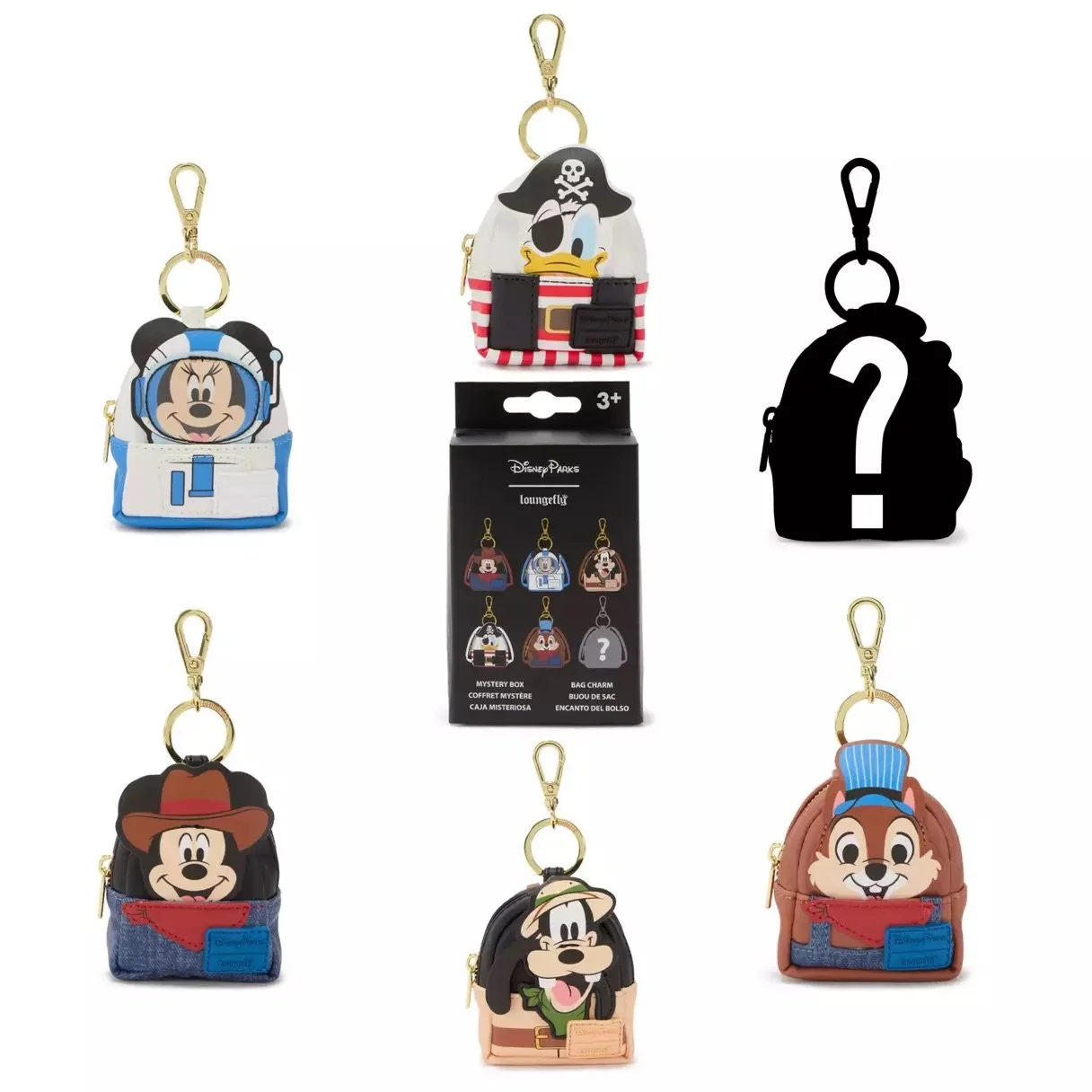 Mickey &amp; Friends Attraction Costume Loungefly Mini Backpack Mystery Bag Charm