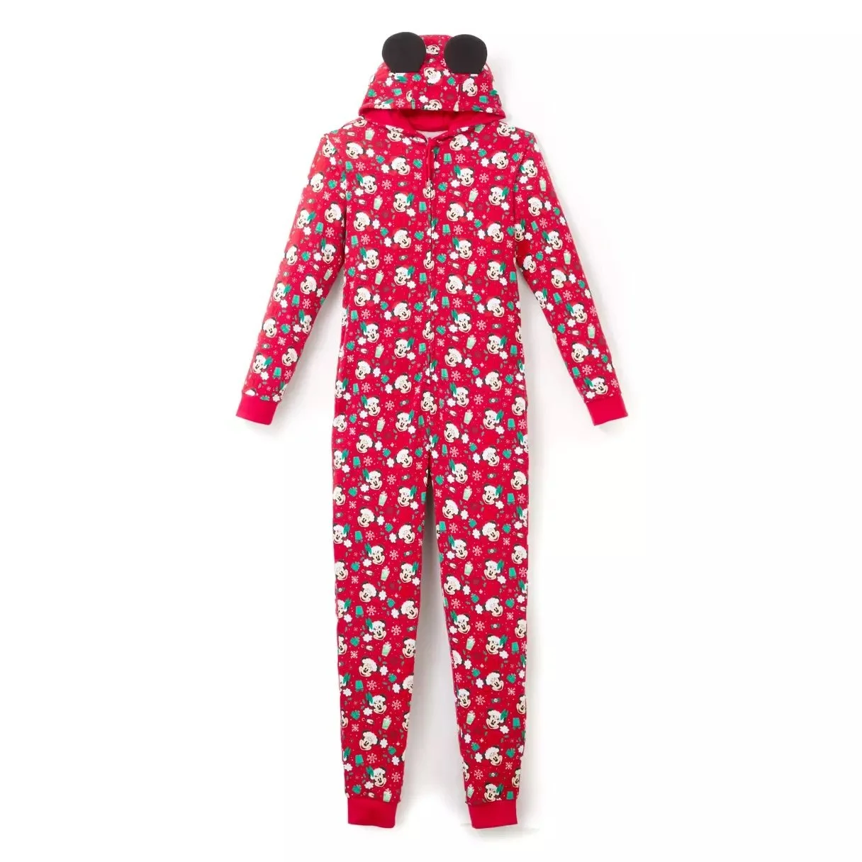 Mickey &amp; Minnie Holiday Hooded One-Piece Pajama