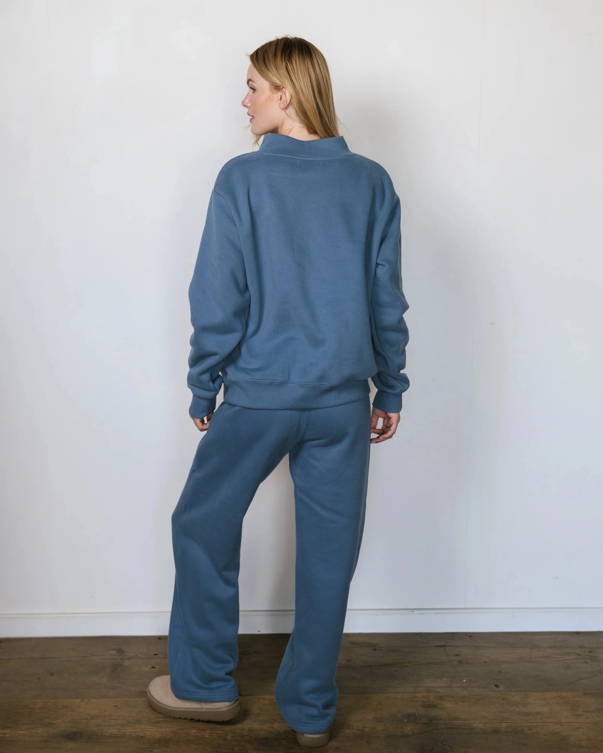 Varsity Mockneck - Bluestone