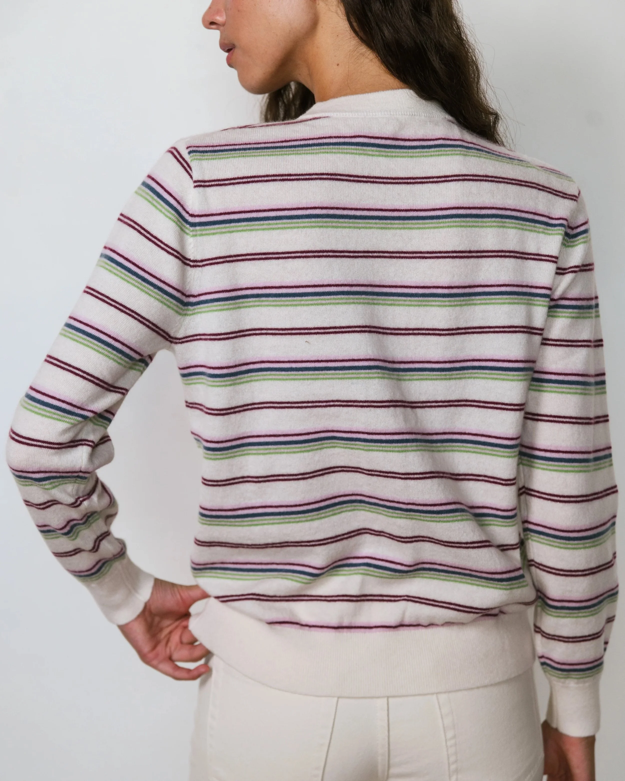 Pullover Sweater - Cream Stripe