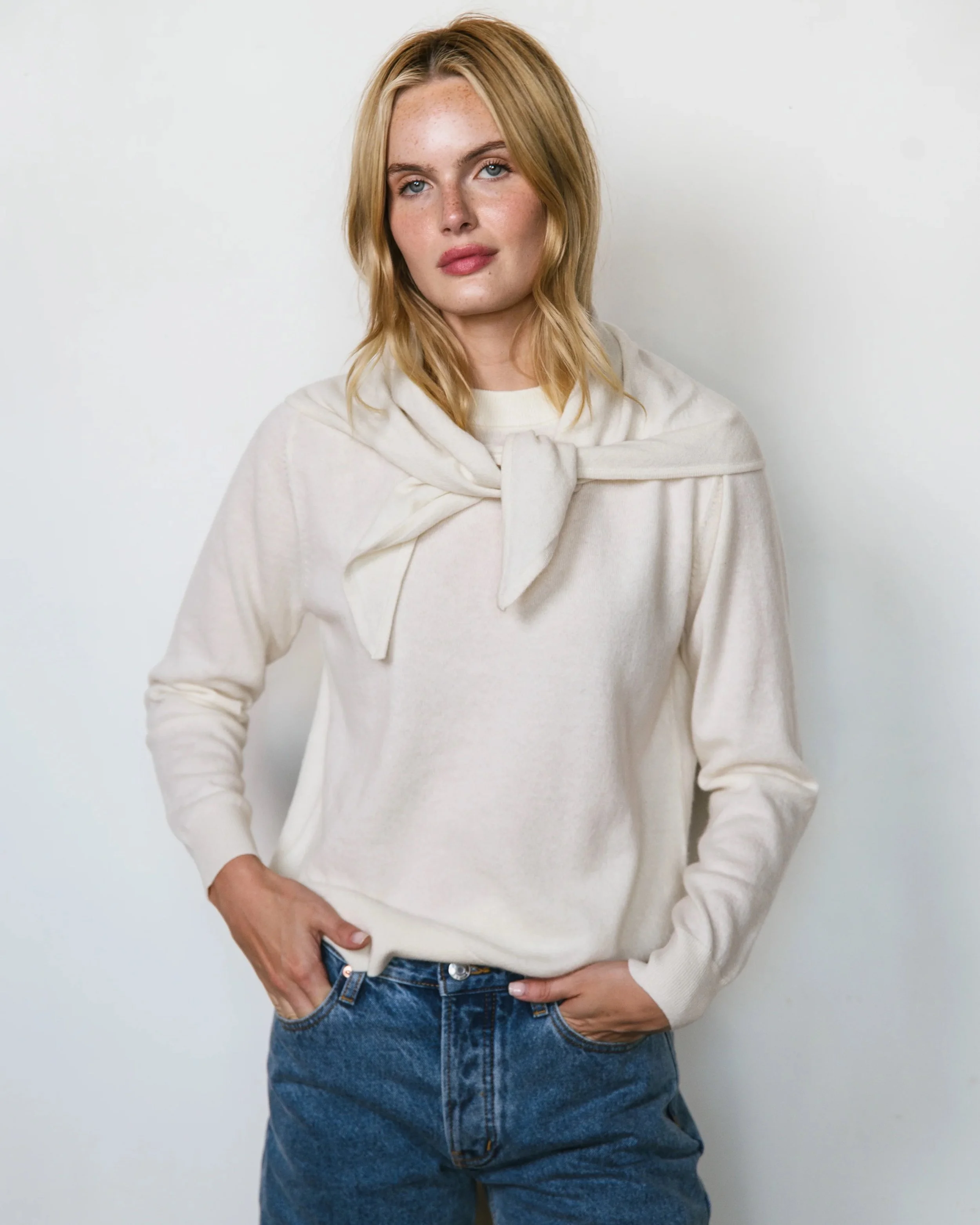 Triangle Scarf - Cream