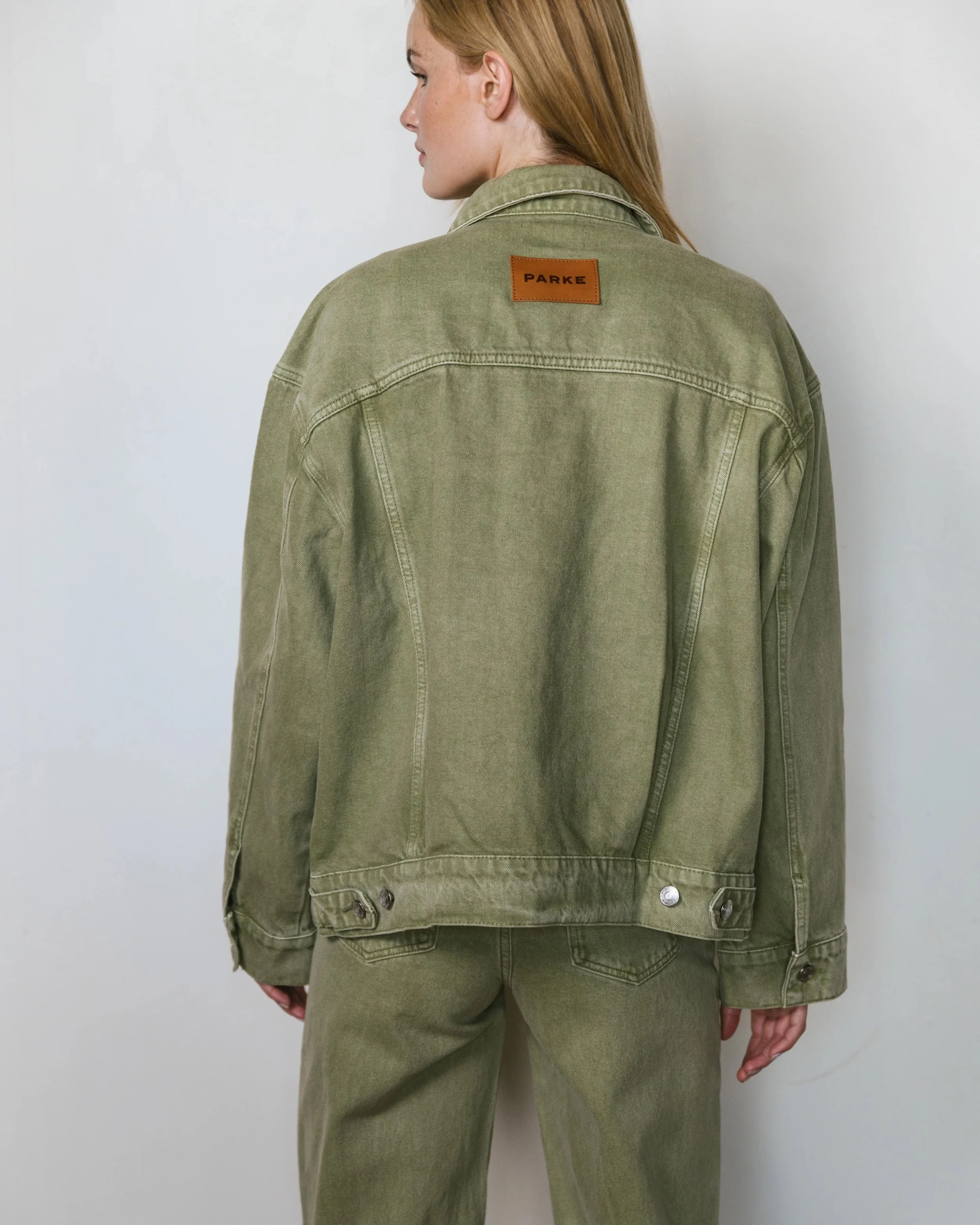 Oversized Denim Jacket - Moss