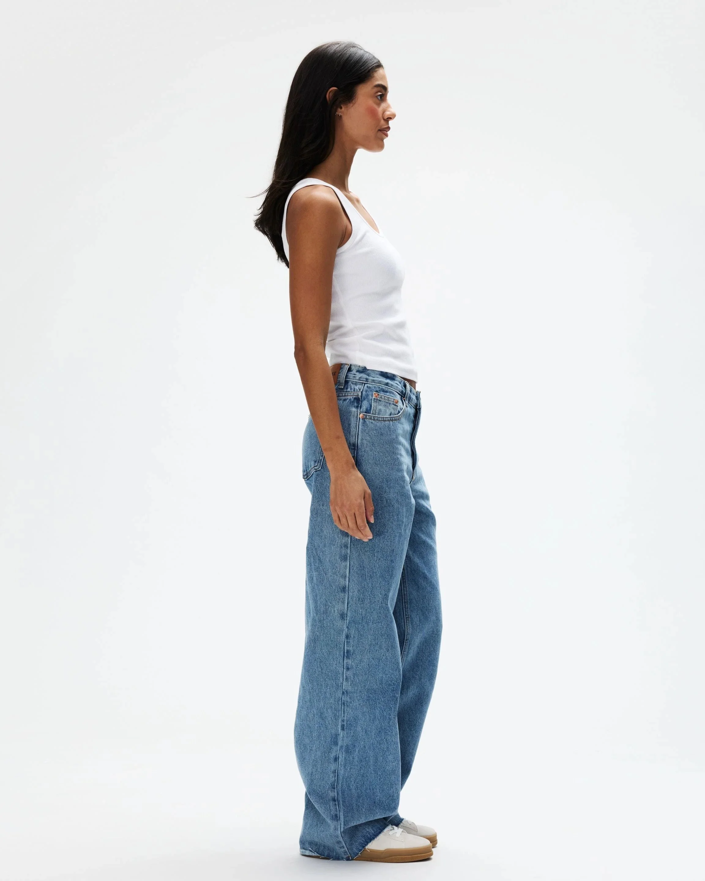 Low Rise Baggy Jeans - Vintage Wash