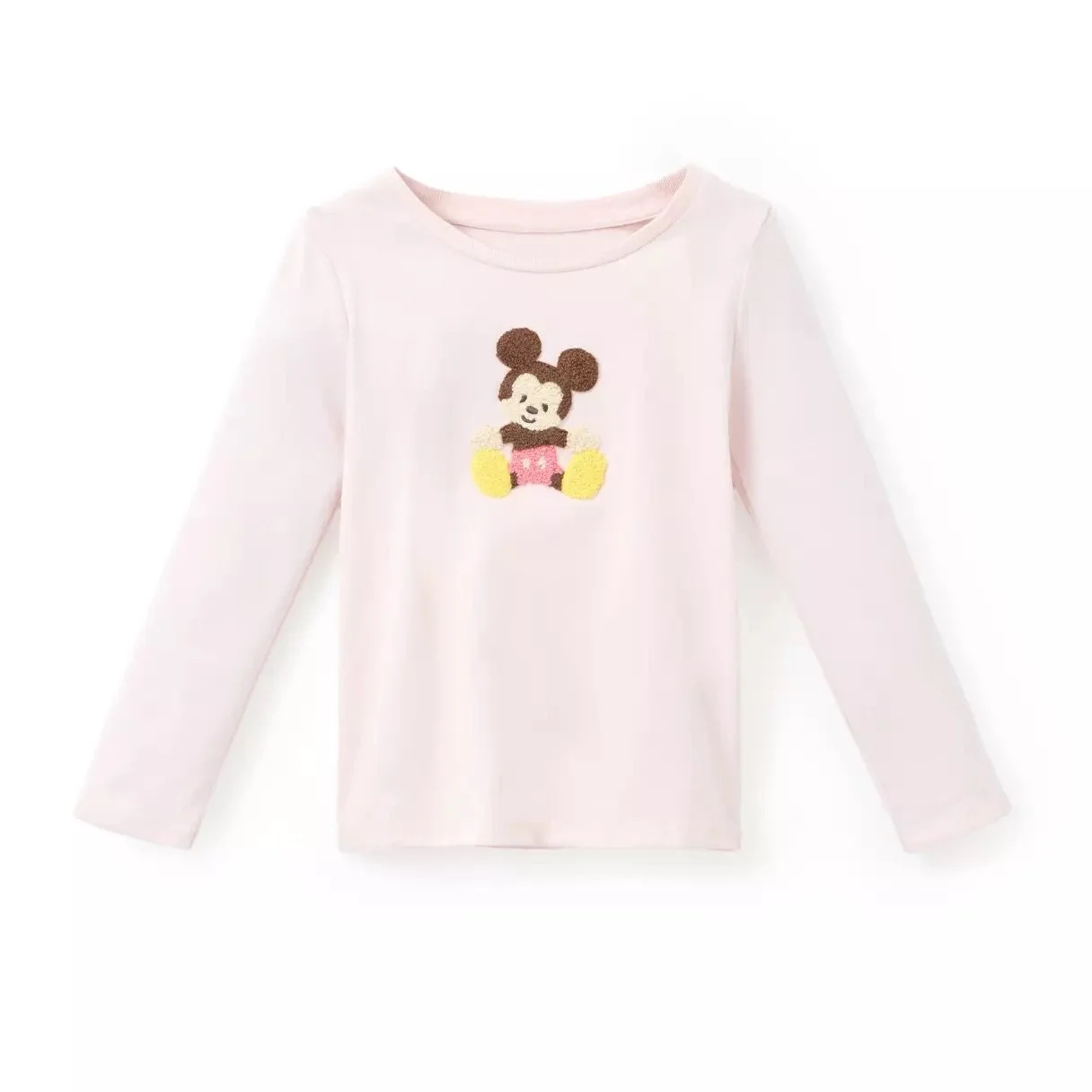 Girls Mickey Chenille Appliqué Long Sleeve T-Shirt