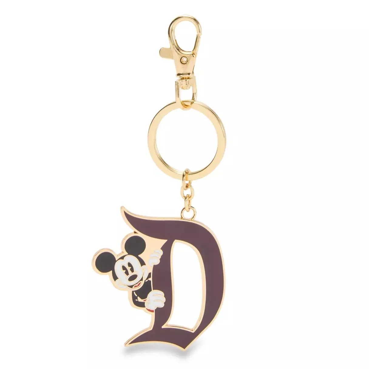 Mickey Disneyland “D” Burgundy Keychain Bag Charm