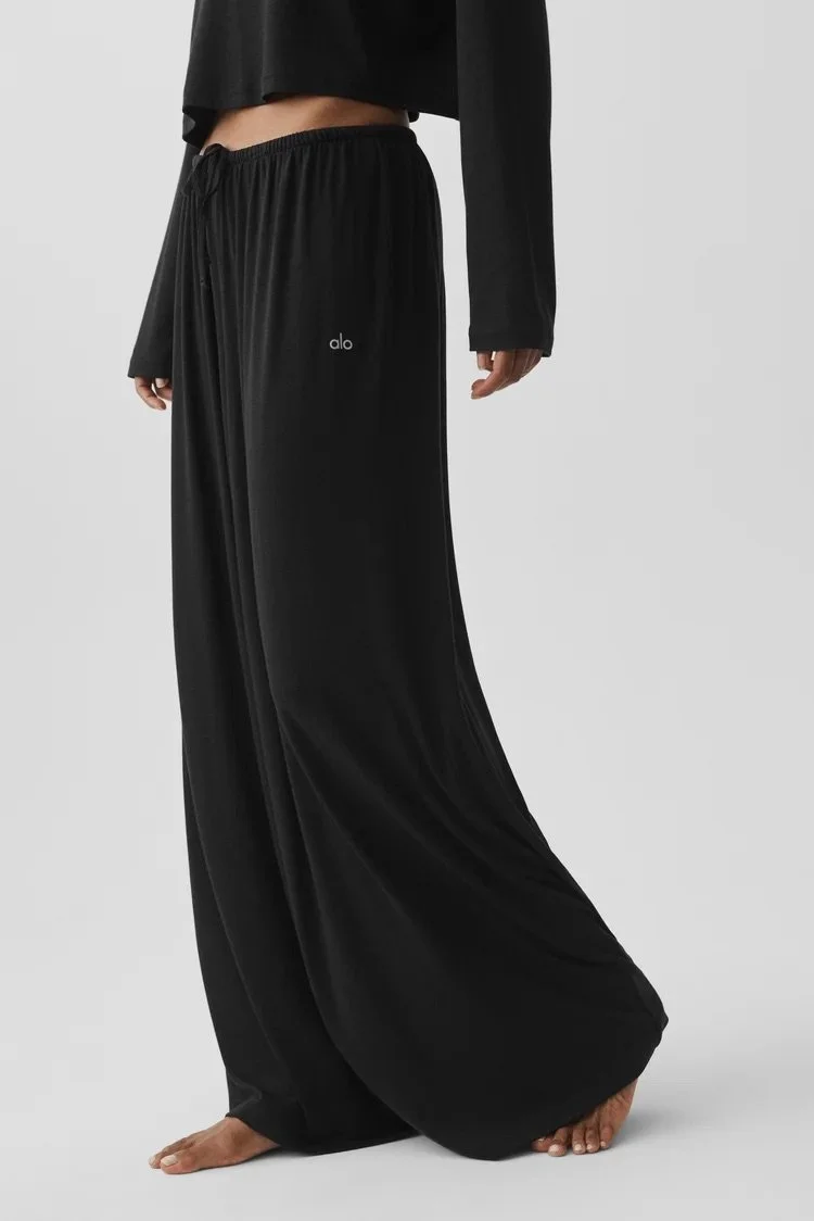 Semi Sheer High-Waist Oasis Wide Leg Pant