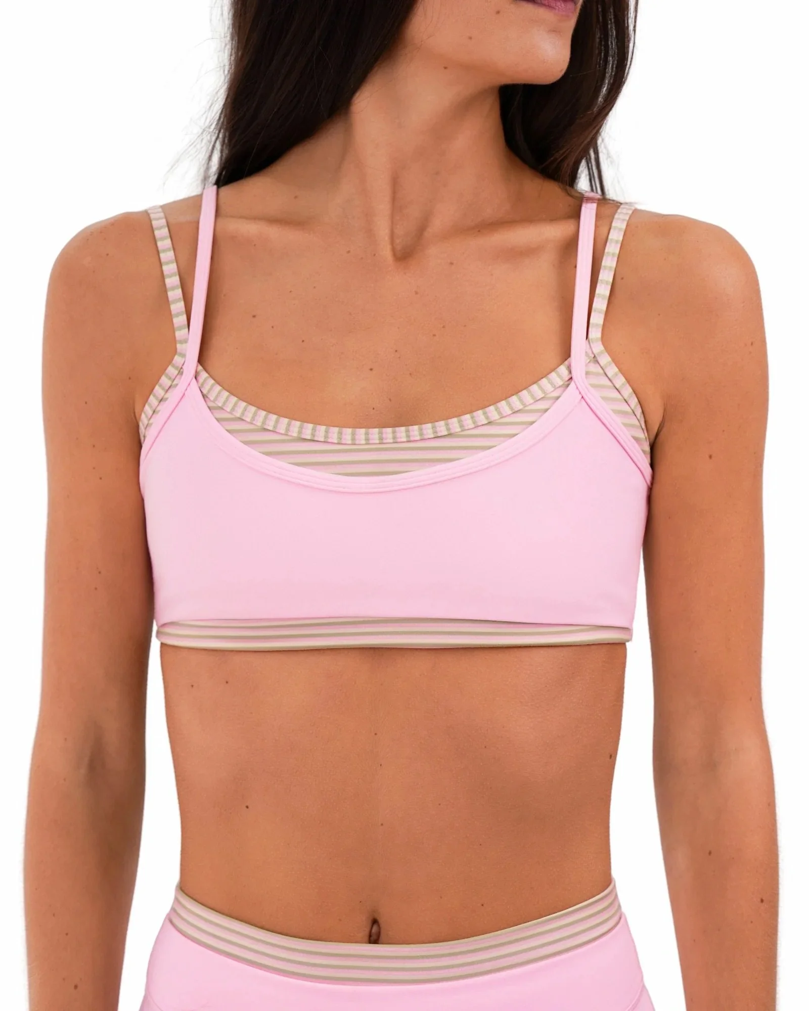 Double Layer Scoop Bra - Desert Stripes