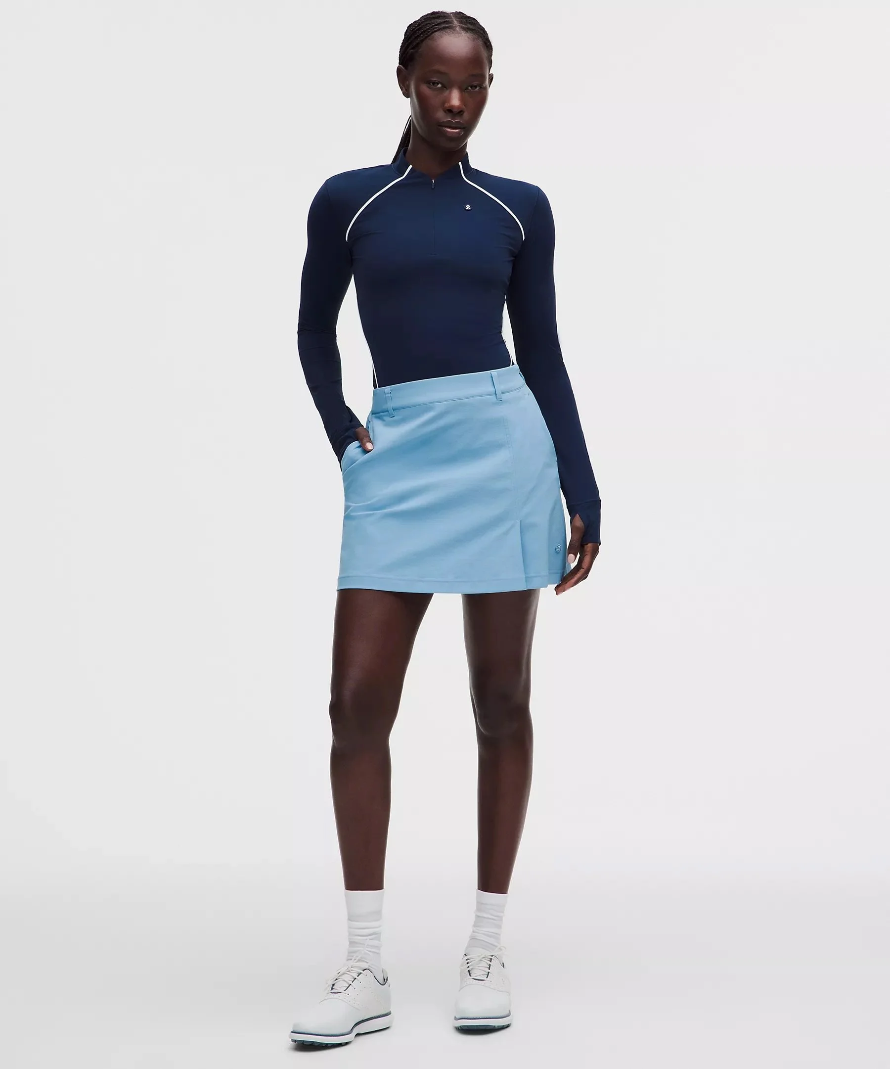 Stretch Twill Front Pleat Golf Skirt