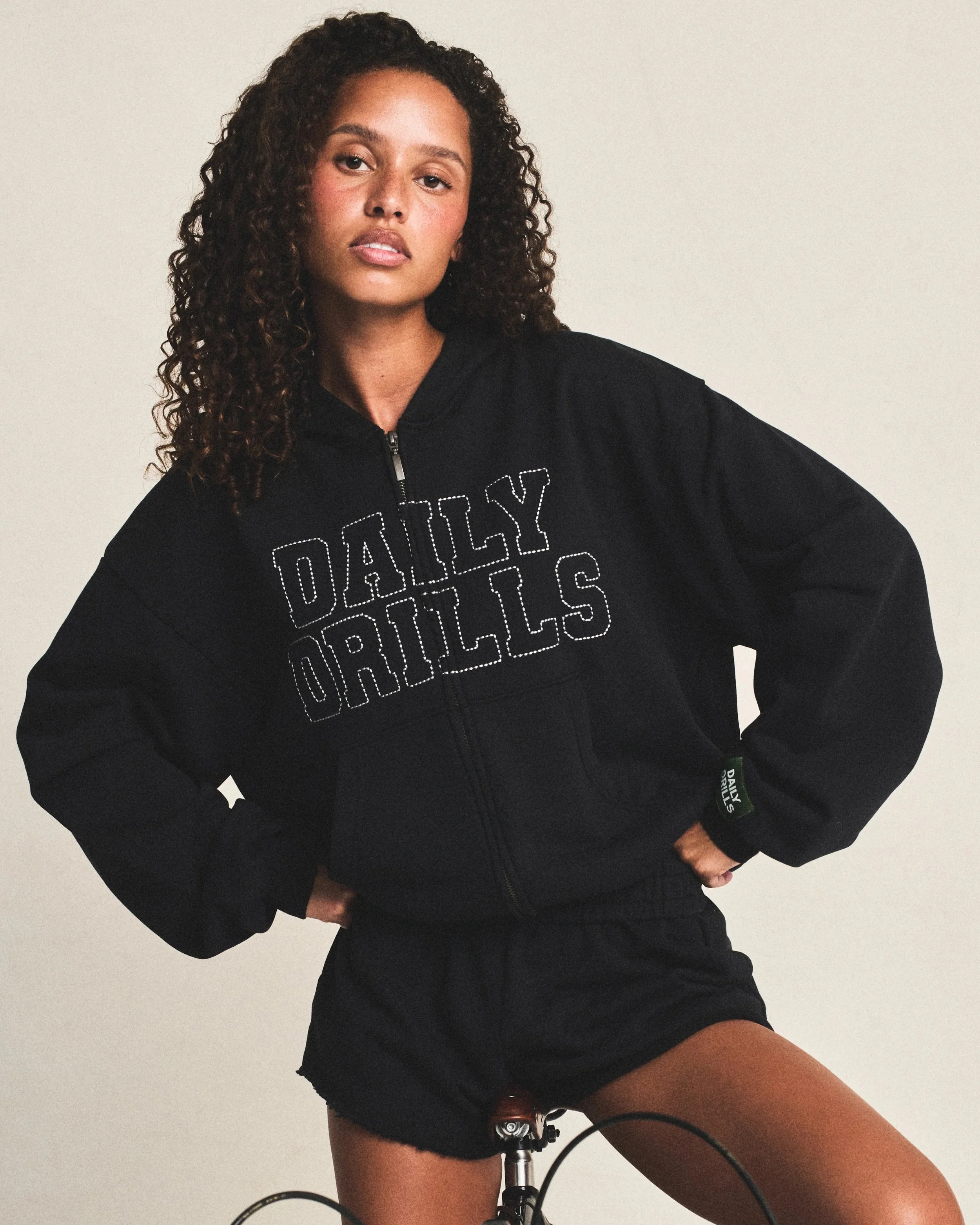 Daily Zip Hoodie - Black