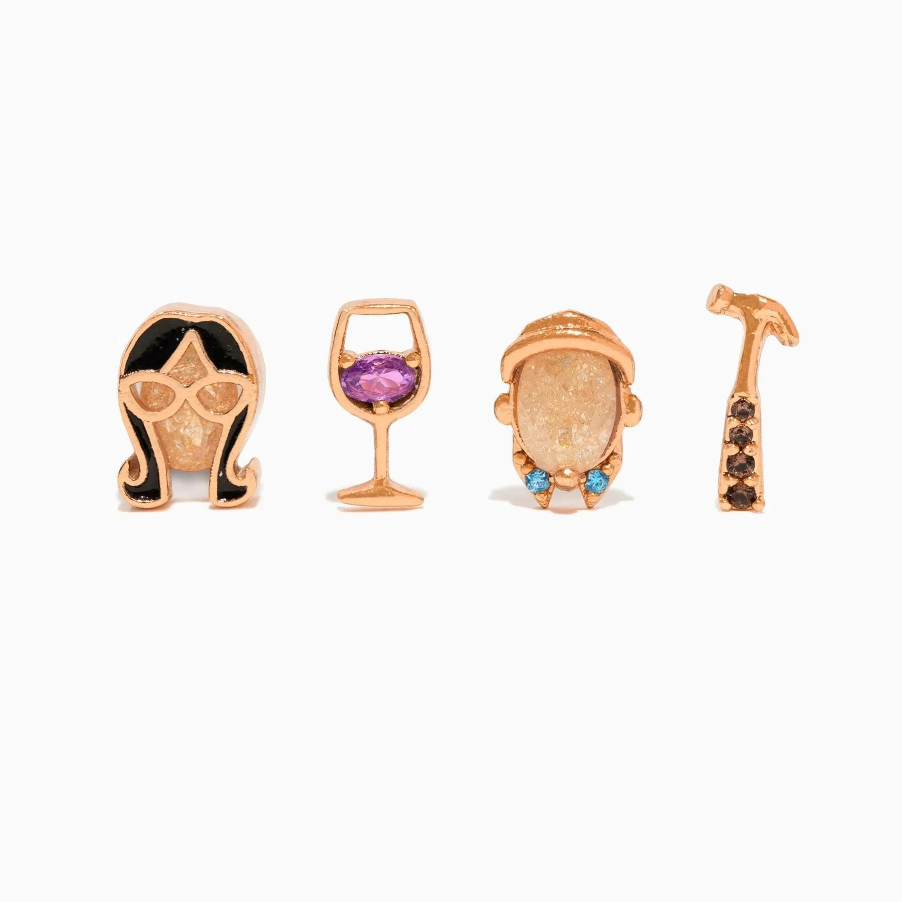 Bob's Burgers Linda &amp; Teddy Stud Set - Rose Gold
