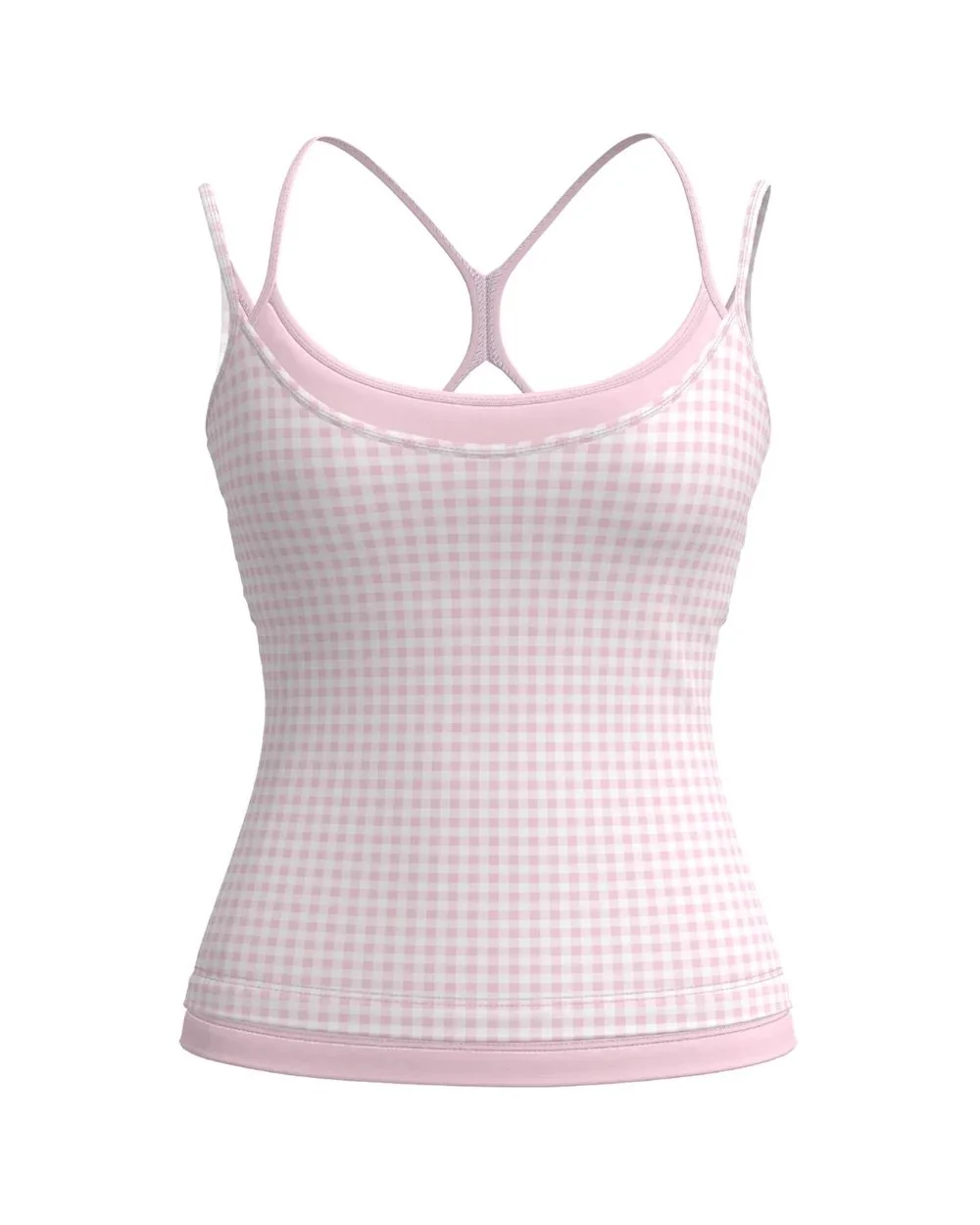 SCL Double Layer Sporty Tank - Gingham