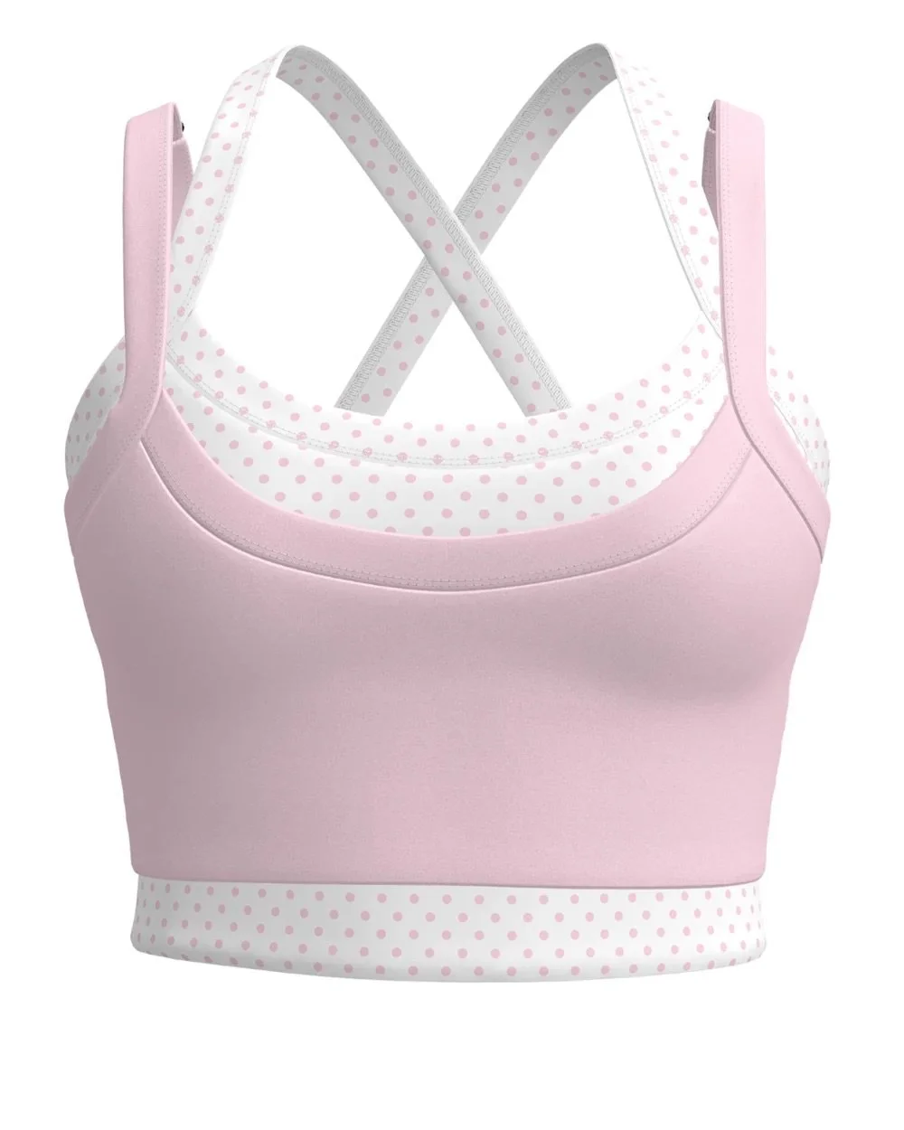 SCL Full Scoop Double Layer Bra - White Polka Dots