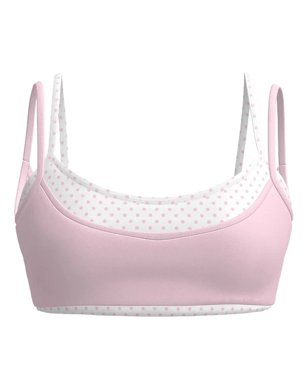 SCL Double Layer Scoop Bra - White Polka Dots