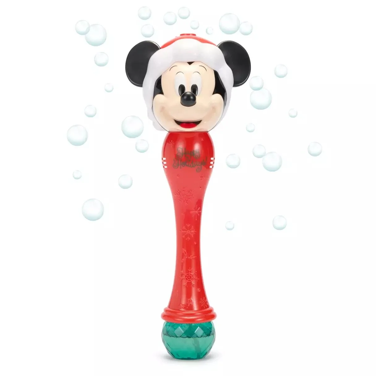 Santa Mickey Light-Up Talking Bubble Wand
