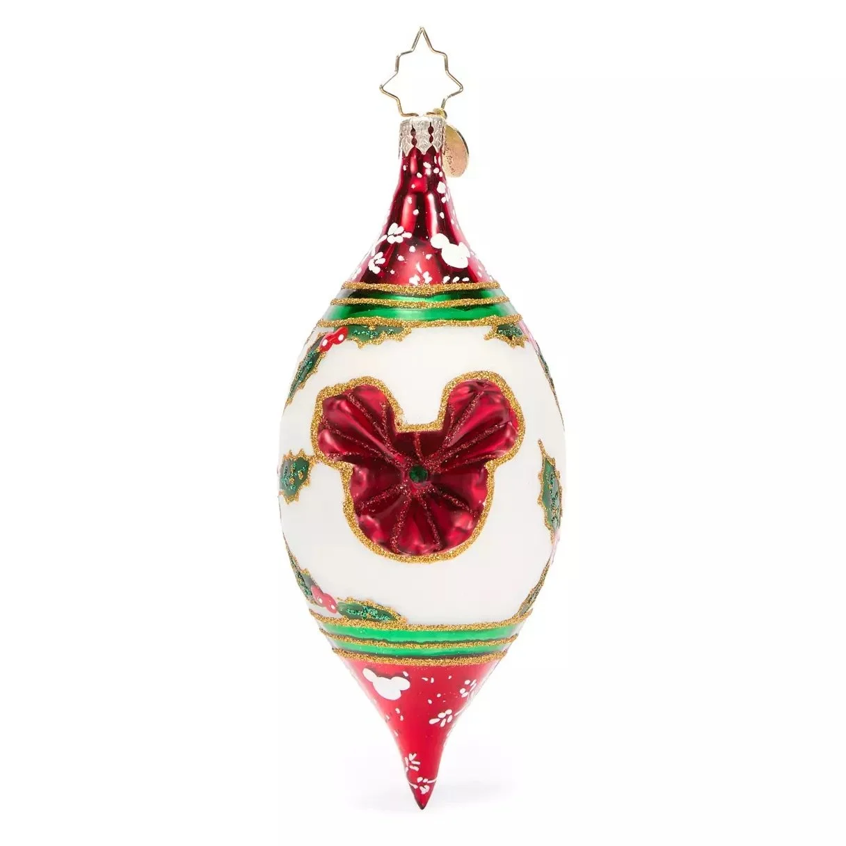 Mickey Mouse Icon Glass Droplet Ornament