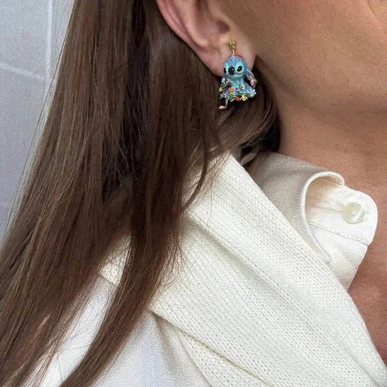 Stitch Christmas Lights Earrings