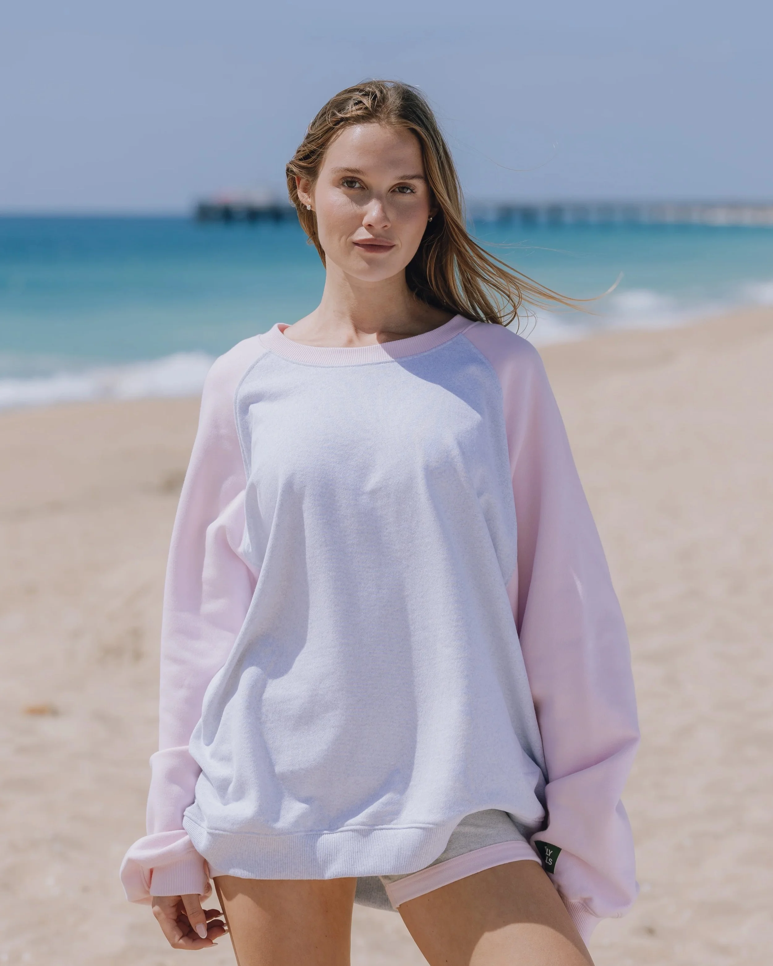 Fleece Raglan Crew - Cupid