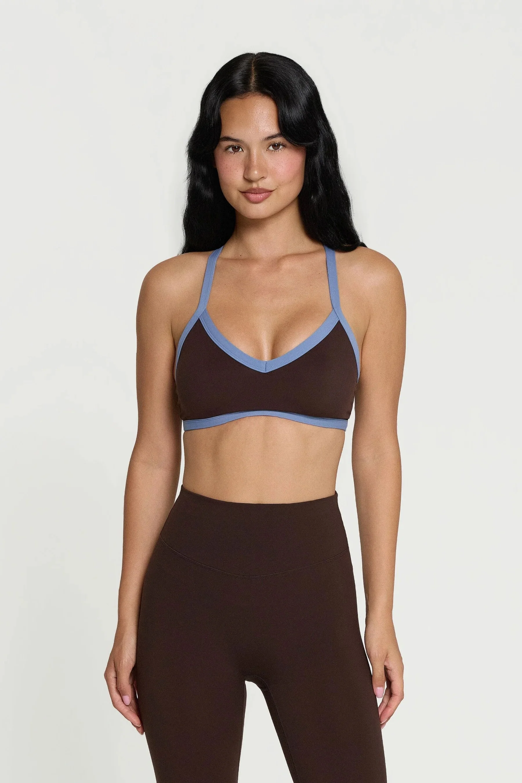 V-Neck Bra - Espresso + Glacier