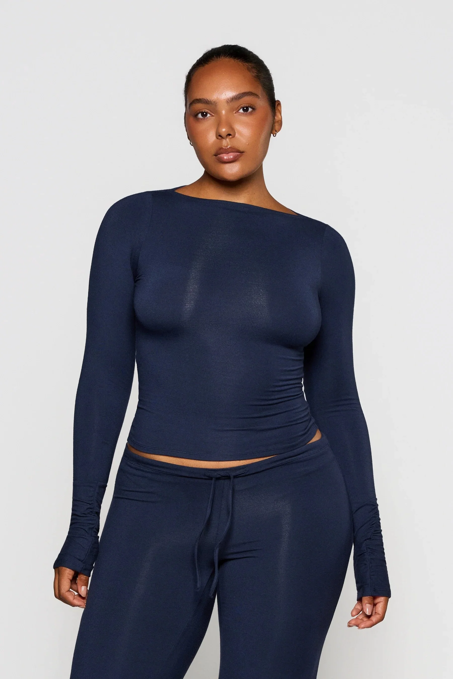 Boat Neck Long Sleeve - Navy