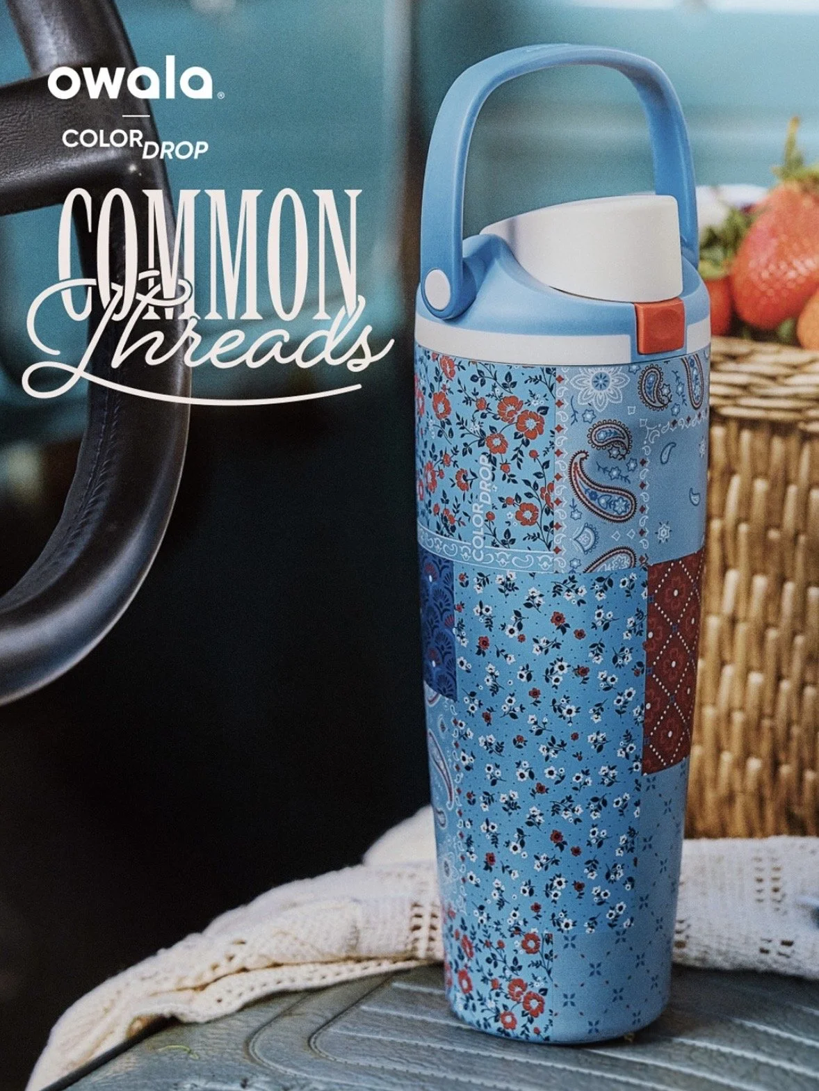 New Owala Color Drop Common Threads FreeSip Sway Bottle