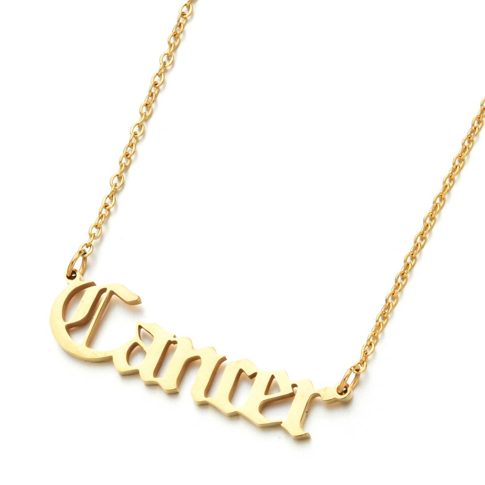 Zodiac Nameplate Necklace