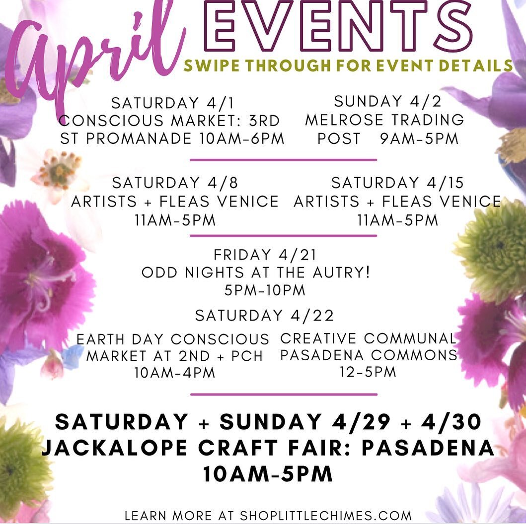 🌱🌸SPRING HAS SPRUNG🌿 APRIL IS BURSTING WITH EVENTS🌸🌱 What&rsquo;s funny is this isn&rsquo;t even the complete line up 😆🤦🏻&zwj;♀️ #Spring is here and so are soooo many of our favorite events- pop ups, makers markets + craft fairs, oh my! 

We 