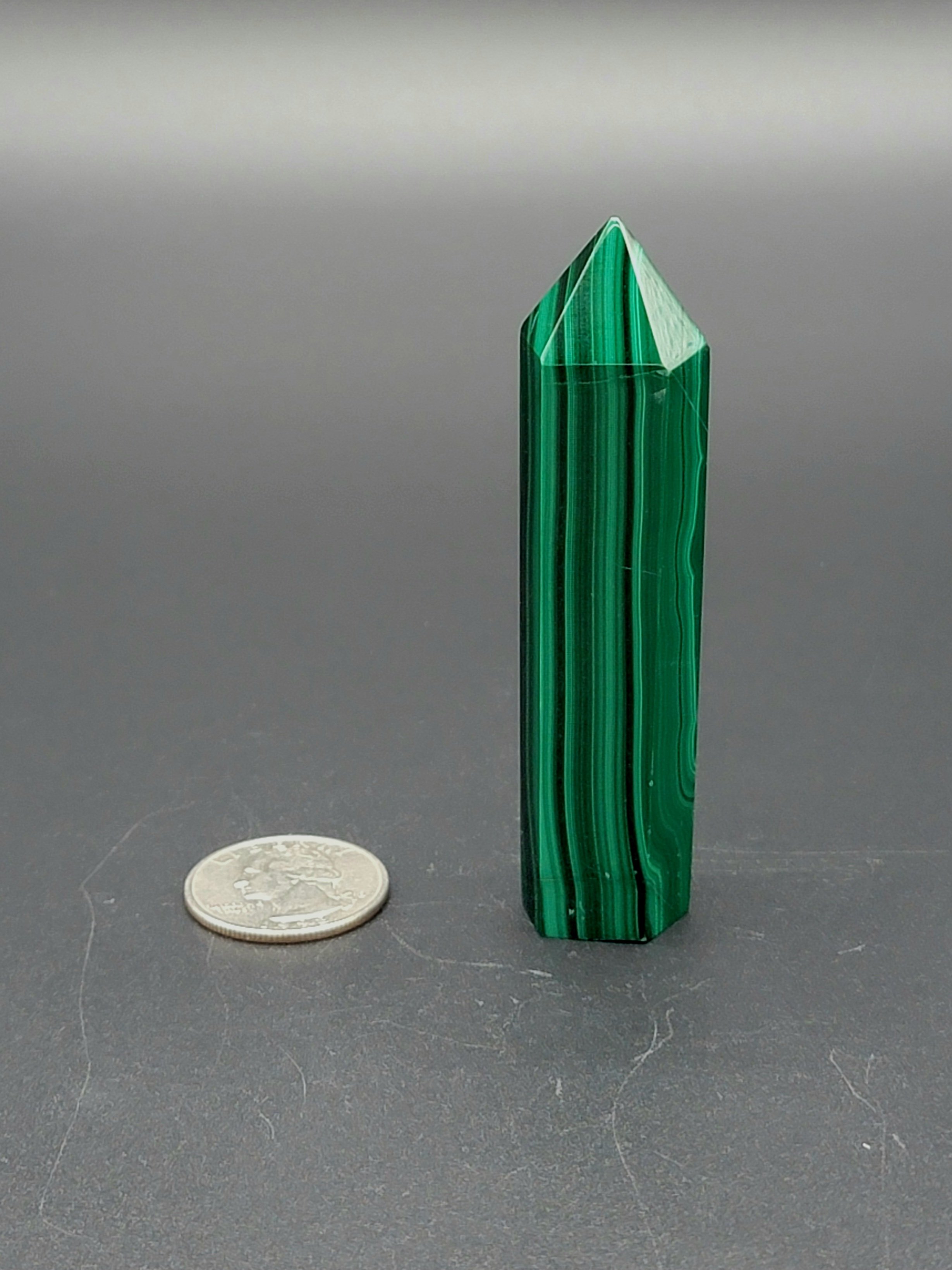 Solid Polished Malachite Pillar