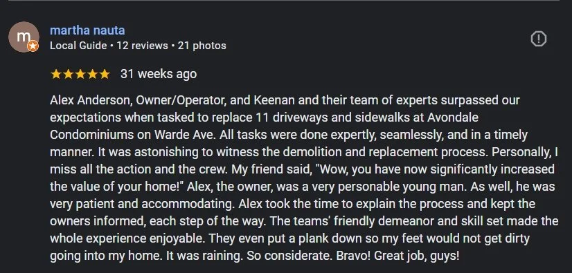 Winnipeg concrete DRZ Concrete Review contractor