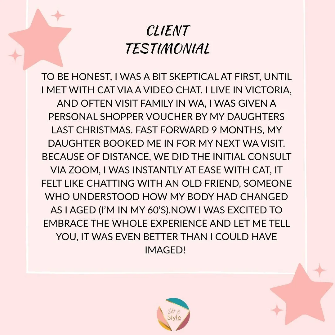 Read this review! 
It&rsquo;s why I love what I do 💫

When I finished Wendy&rsquo;s session, I knew that we had found comfortable, stylish and elevated pieces that worked perfectly with Wendy&rsquo;s lifestyle. 

It&rsquo;s about me taking the time 