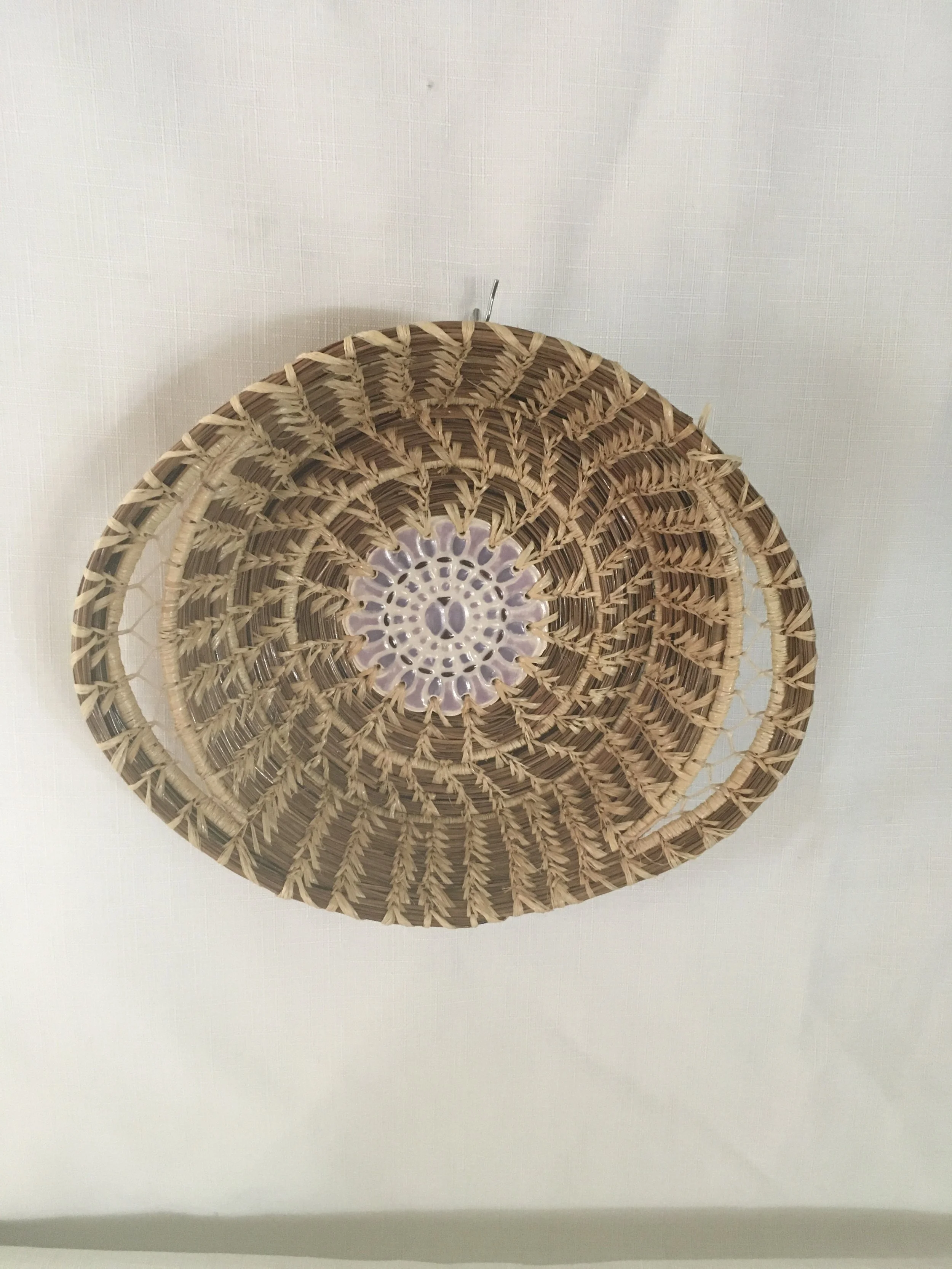 Large Purple Doily with Handles
