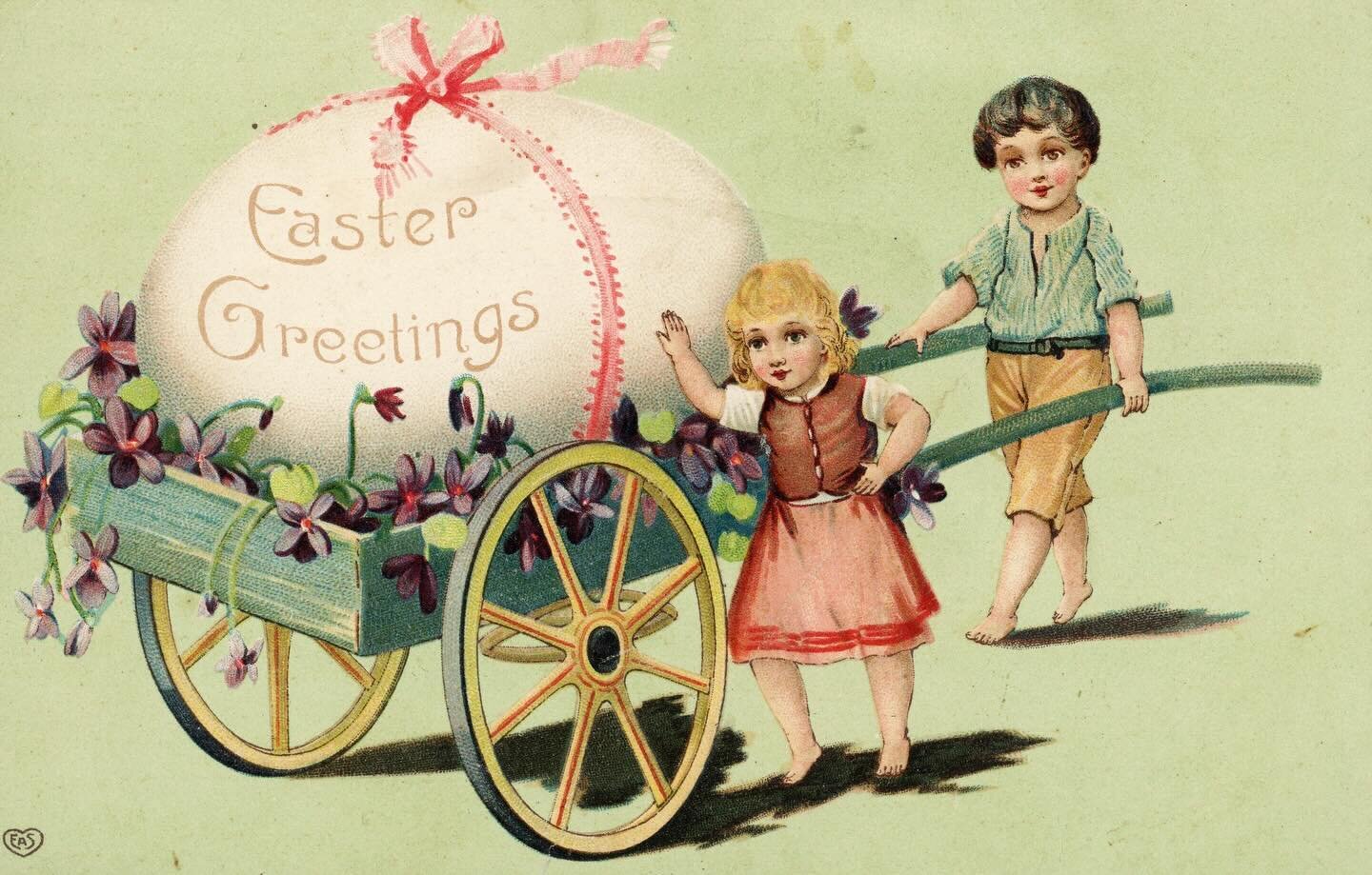 Easter Greetings from The Society! How cute is this greeting card from 1919?